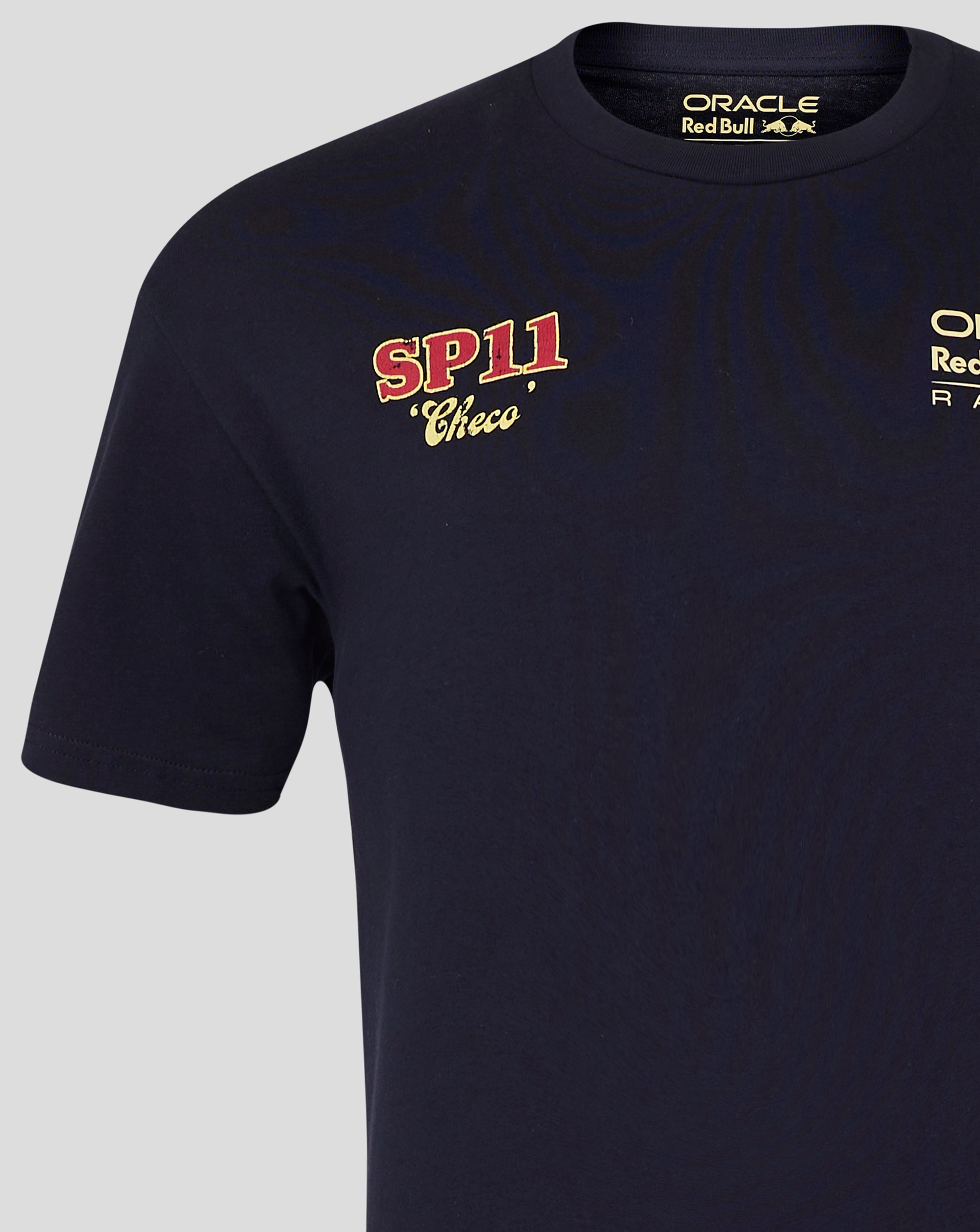 Red Bull Racing F1 Sergio "Checo" Perez Vintage Oversized T-Shirt - Off White/Navy T-shirts Red Bull Racing