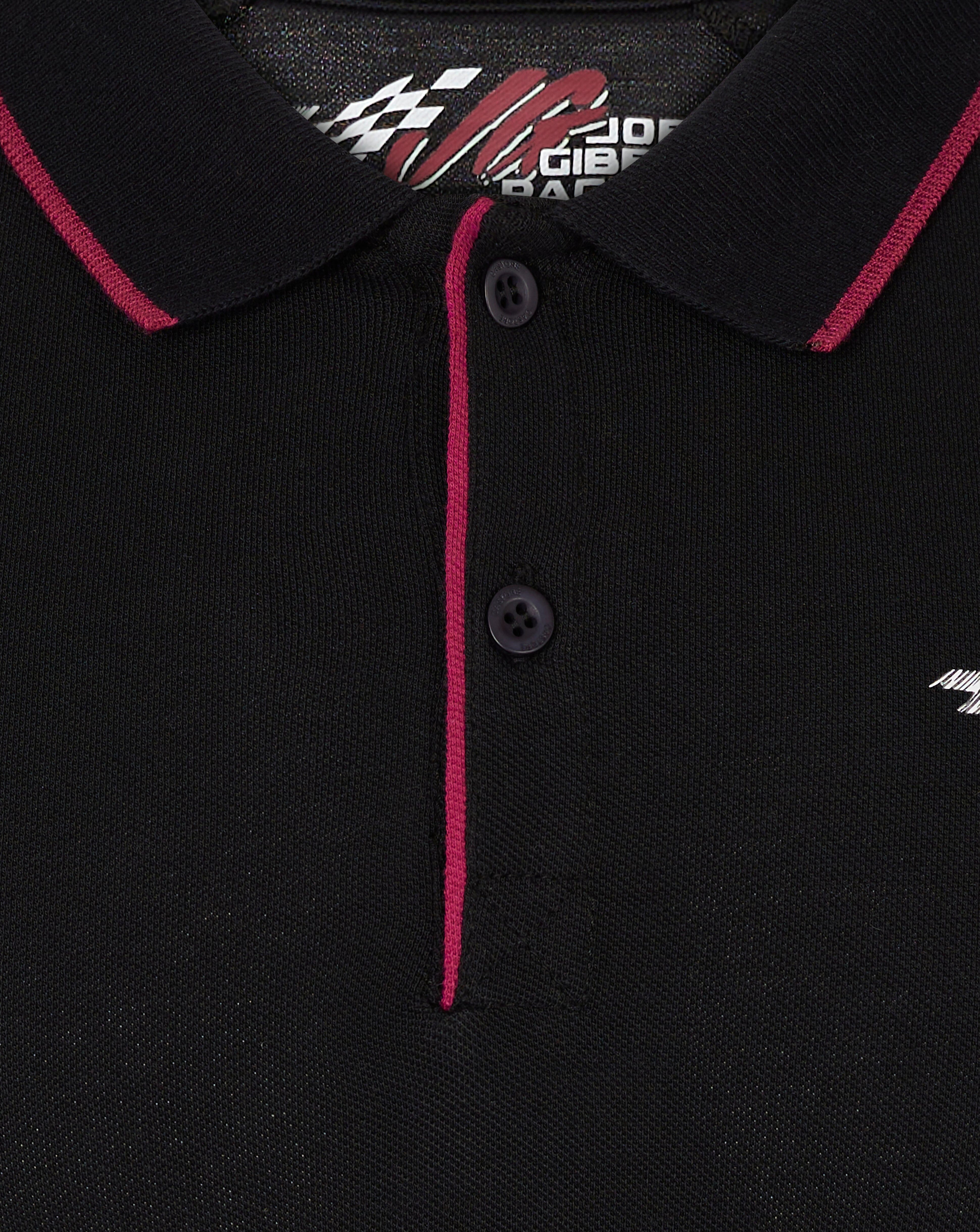 Joe Gibbs Racing Lifestyle Polo Shirt - Black/Burgundy Polos Joe Gibbs Racing