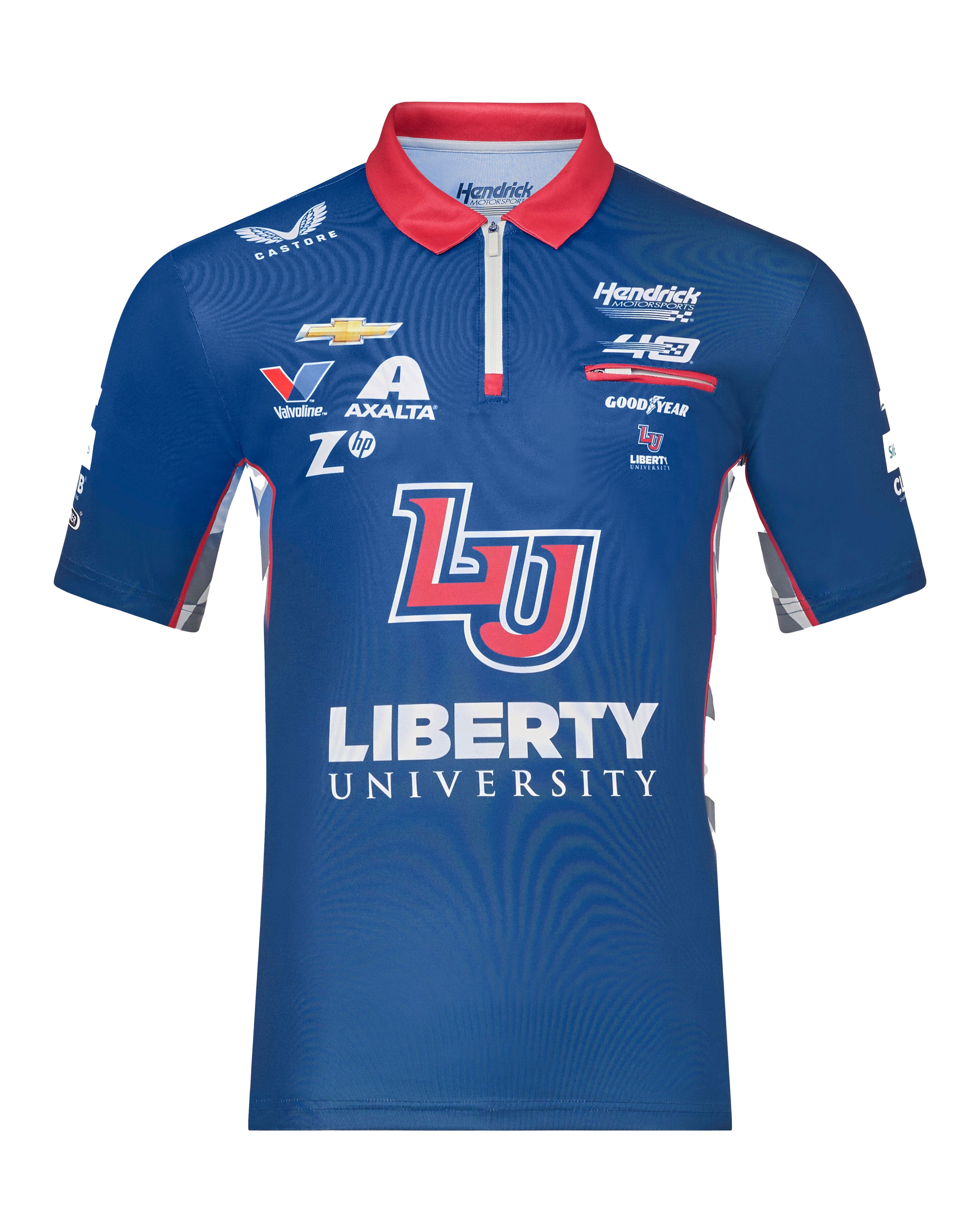 Hendrick Motorsport William Byron #24 Liberty University Polo Shirt - Blue Polos Hendrick Motorsport