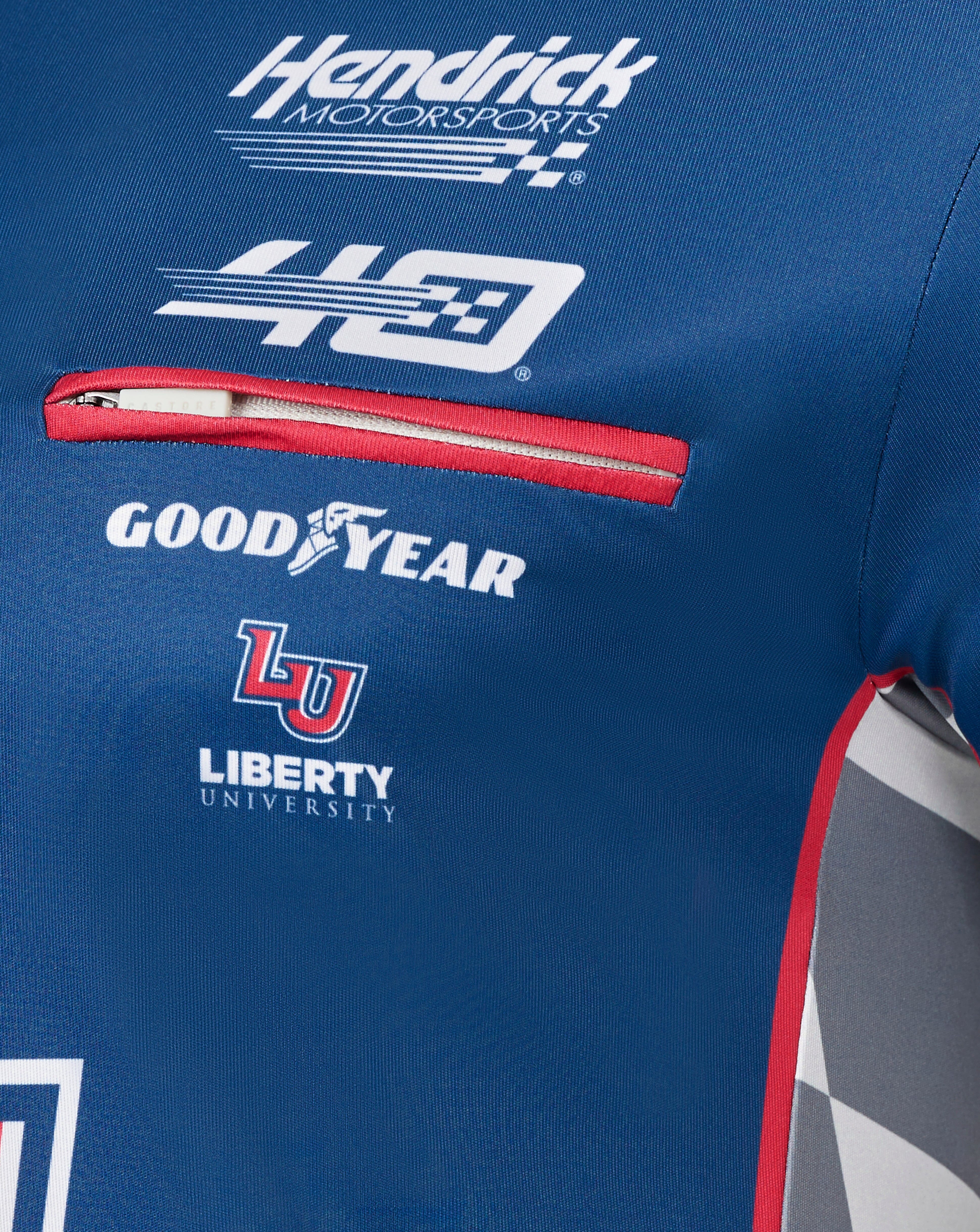 Hendrick Motorsport William Byron #24 Liberty University Polo Shirt - Blue Polos Hendrick Motorsport