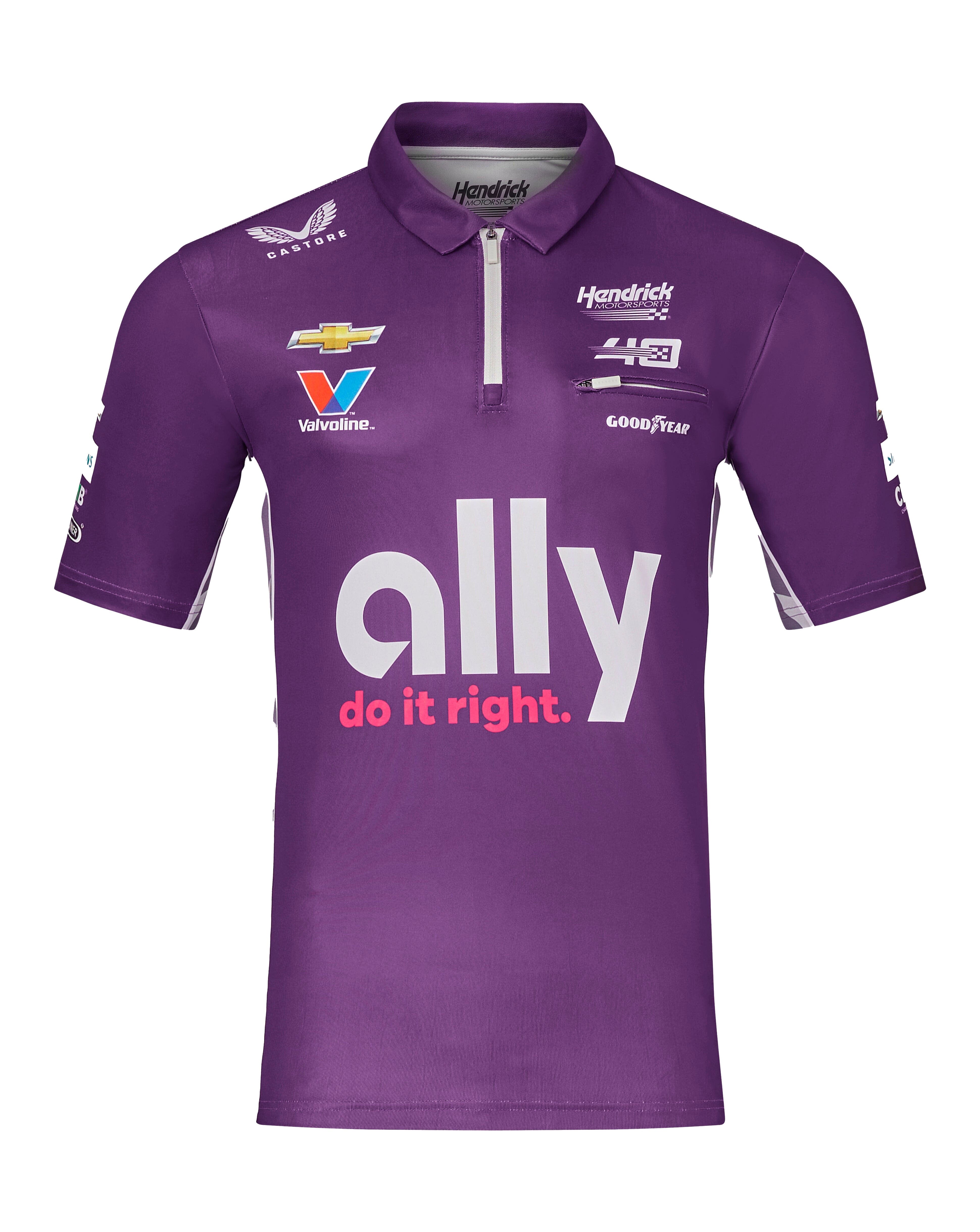 Hendrick Motorsport Alex Bowman #48 Ally Polo Shirt - Purple Polos Hendrick Motorsport