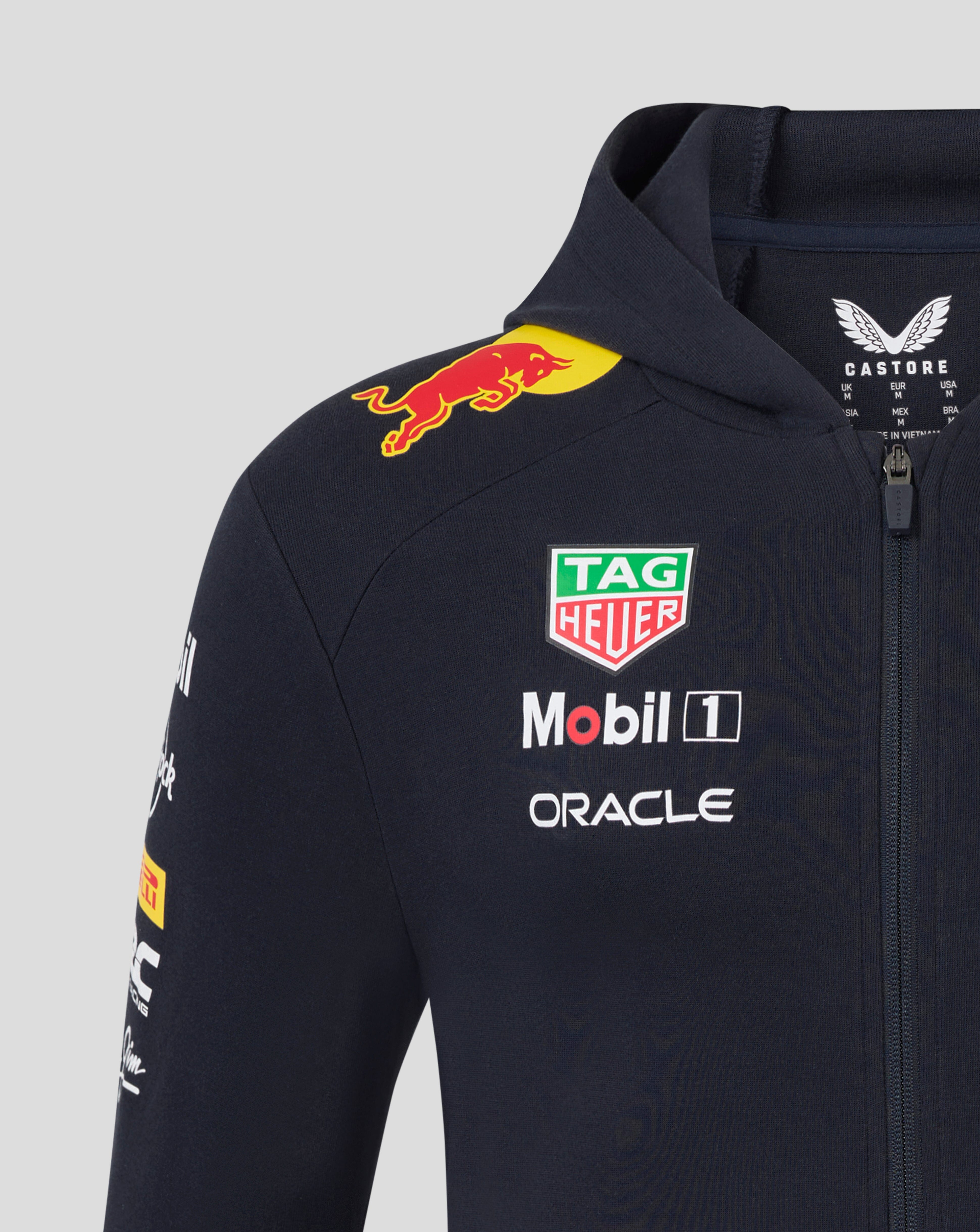 Red Bull Racing F1 2025 Team Full Zip Hooded Sweatshirt- Navy Hoodies Red Bull Racing
