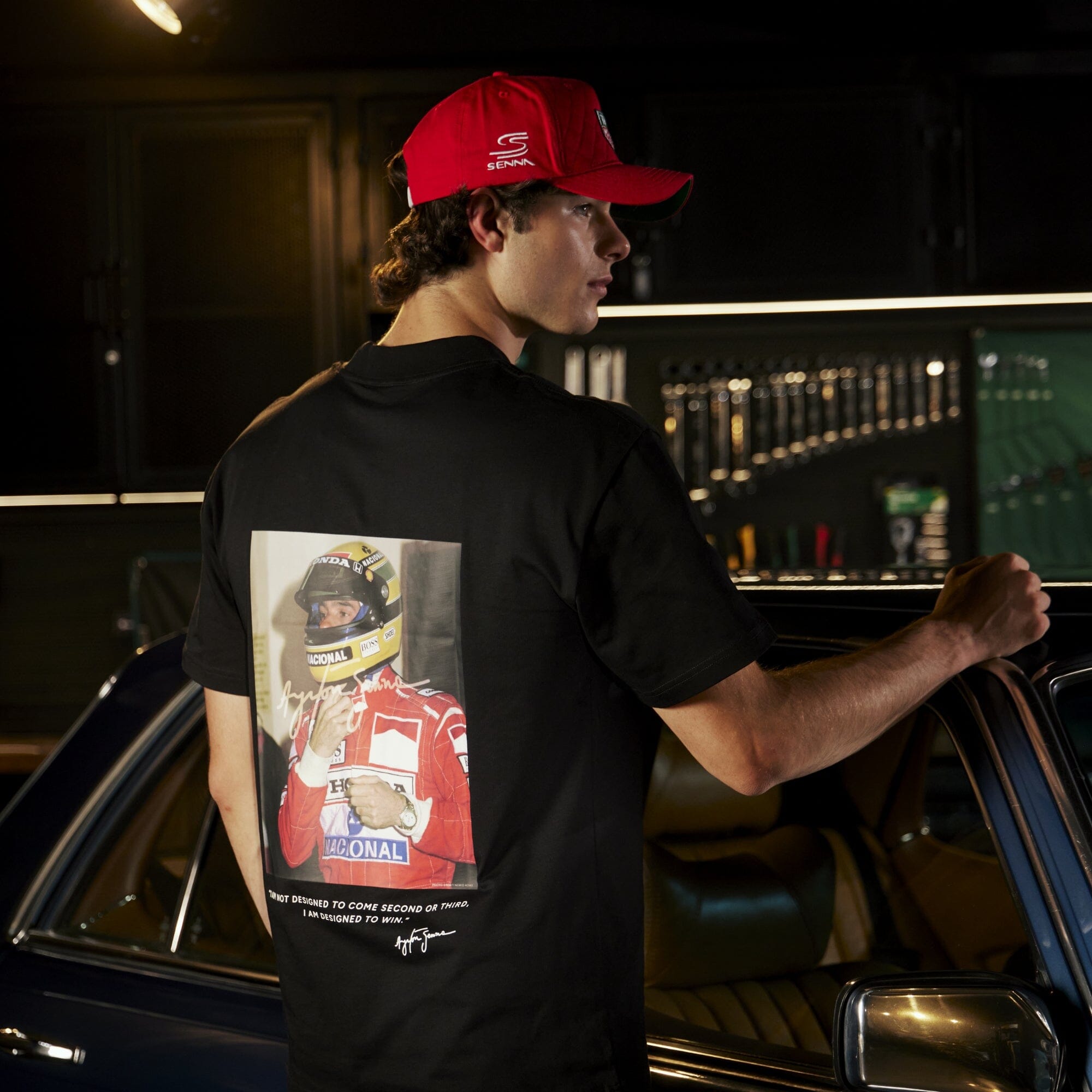 Ayrton Senna F1 x Tag Heuer 88 T-Shirt - White/Black T-shirts Ayrton Senna