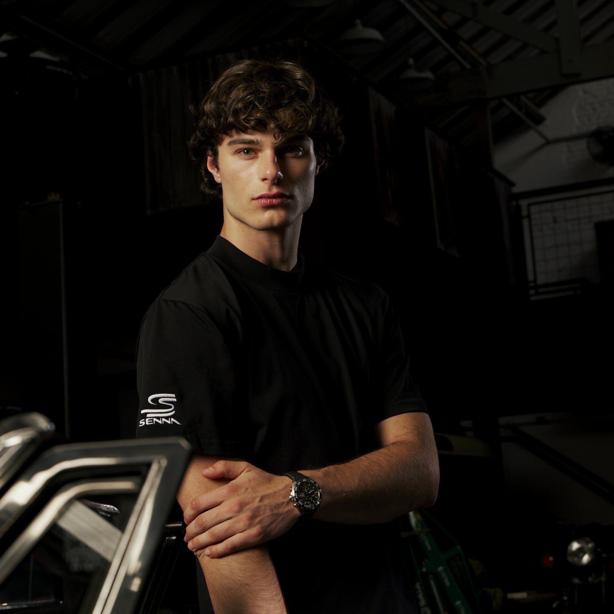 Ayrton Senna F1 x Tag Heuer Badge T-Shirt - White/Black T-shirts Ayrton Senna
