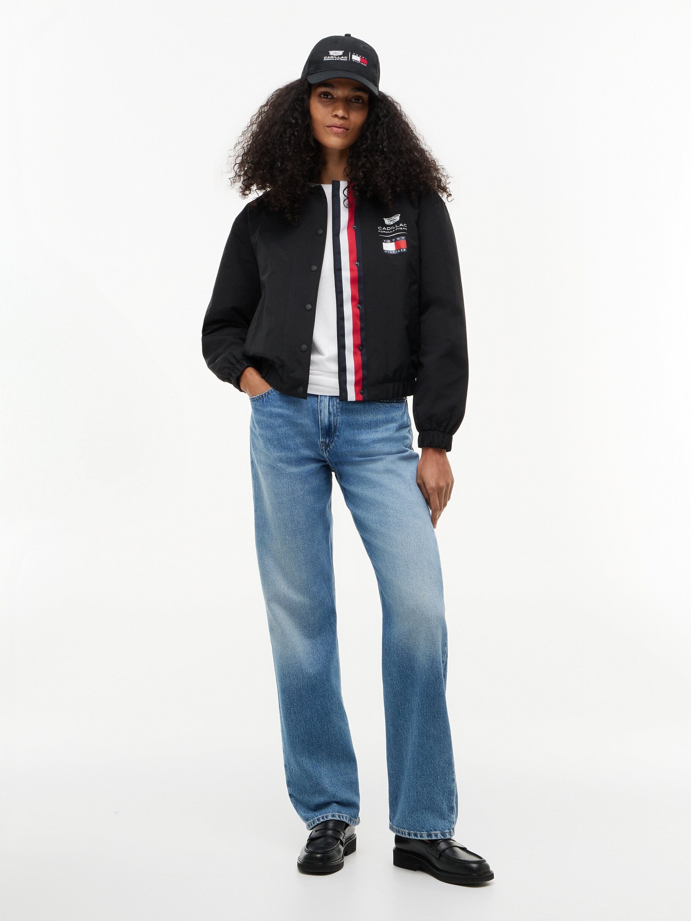 Cadillac F1 Racing Women's Logo Coach Jacket - Black Jackets Cadillac F1