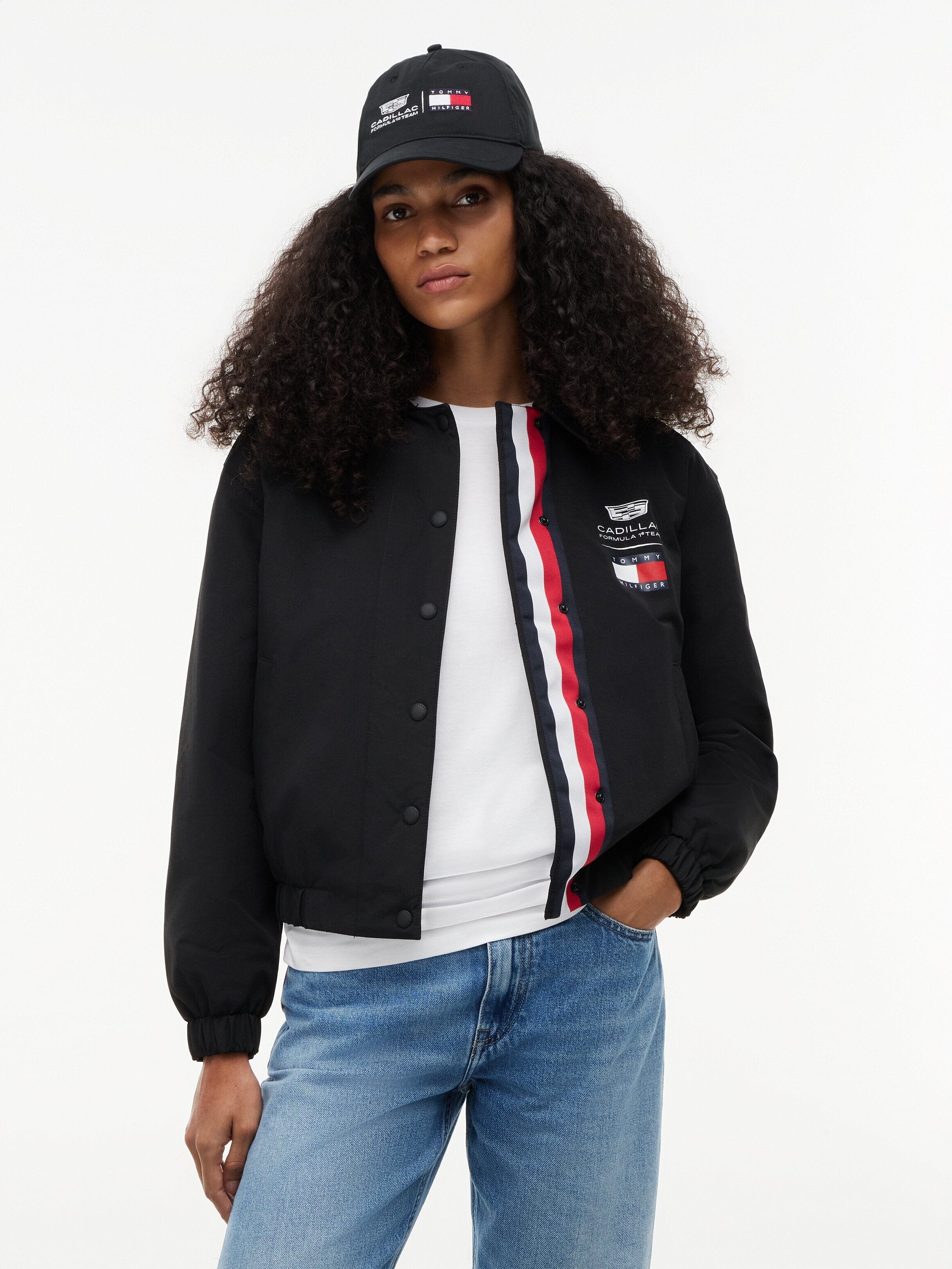 Cadillac F1 Racing Women's Logo Coach Jacket - Black Jackets Cadillac F1