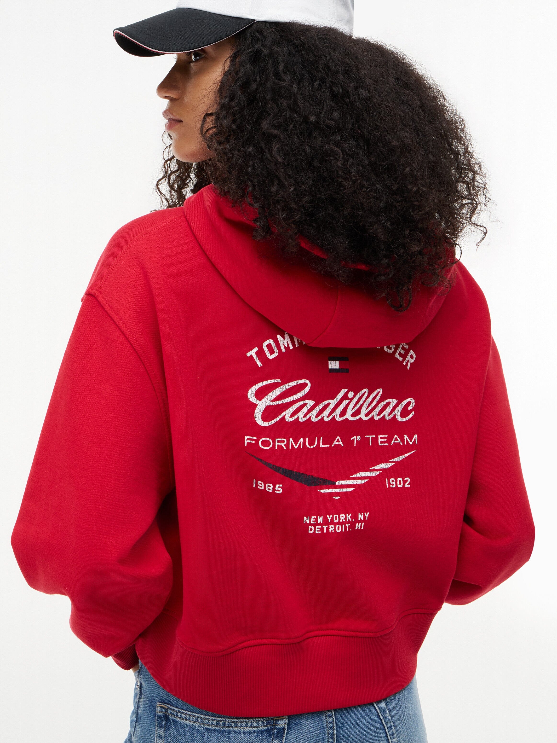 Cadillac F1 Women's Boxy Varsity Hoodie - Red Hoodies Cadillac F1