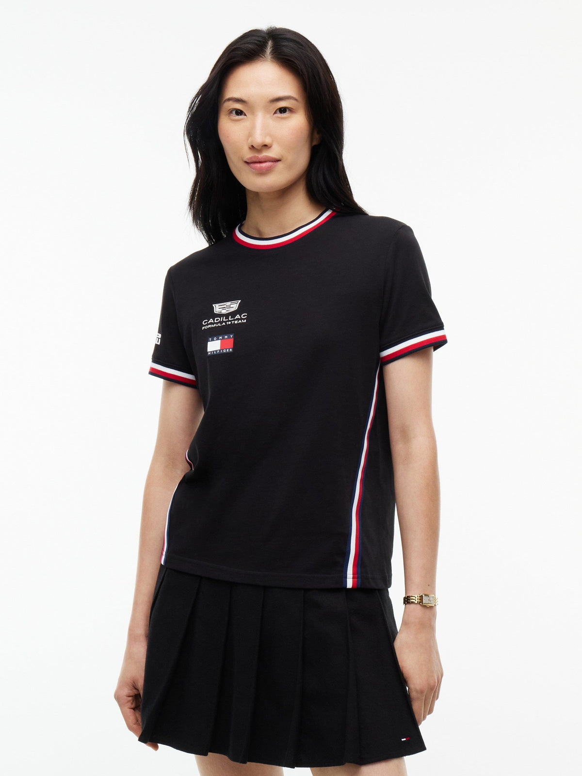 Cadillac F1 Racing Women's 2026 Team T-Shirt - White/Black T-shirts Cadillac F1