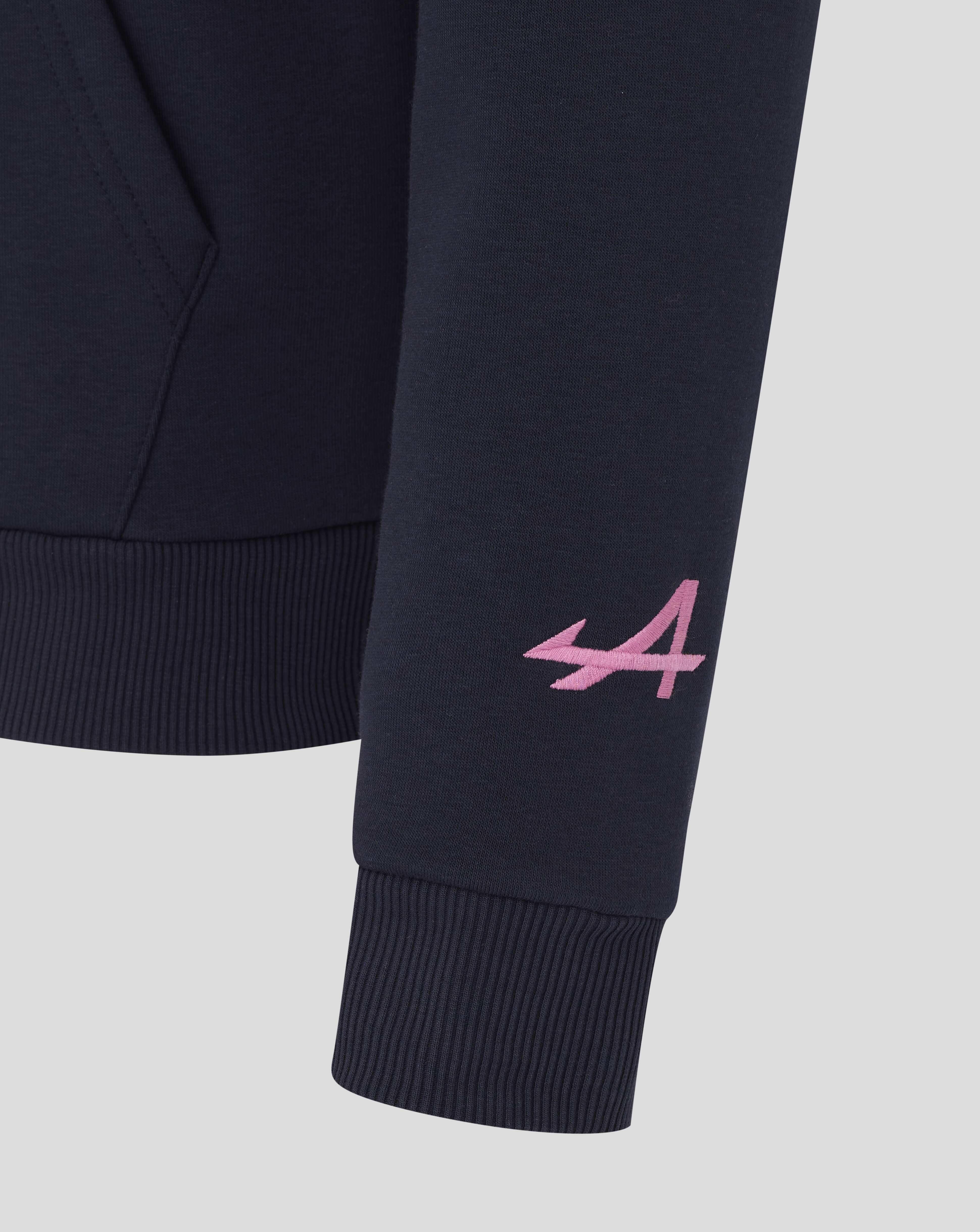 Alpine Racing F1 Sleeve Graphic Relaxed Fit Pullover Hoodie - Navy Hoodies Alpine