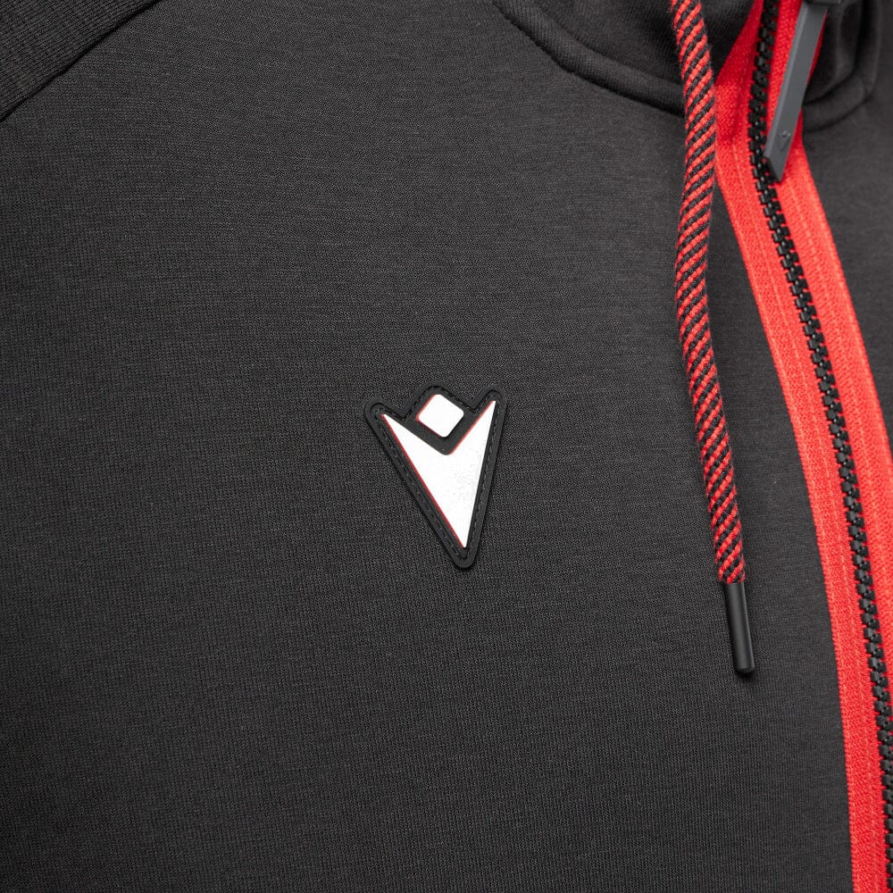 Ducati x Macron Men's Warmup Zip Up Hoodie - Black Hoodies Ducati