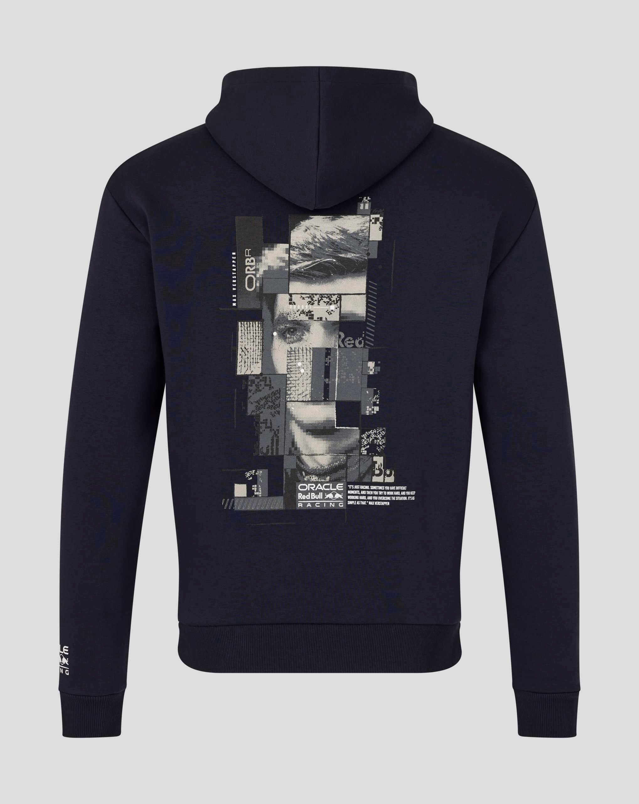 Red Bull Racing F1 Max Verstappen Pixel Graphic Pullover Hoodie - Navy Hoodies Red Bull Racing