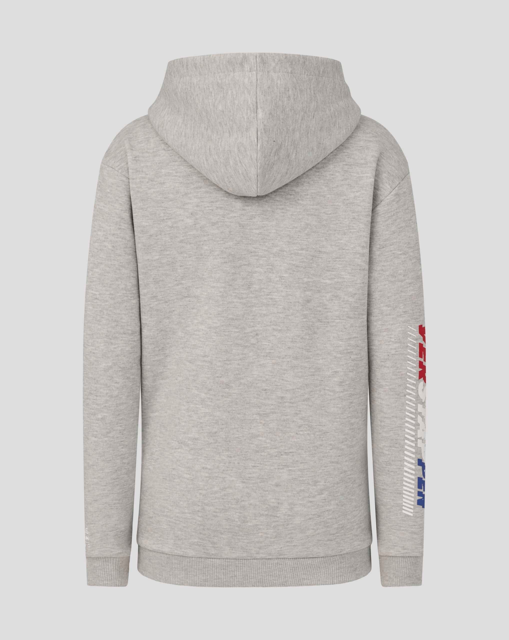 Red Bull Racing F1 Kid's Max Verstappen Sleeve Graphic Pullover Hoodie - Youth Grey Hoodies Red Bull Racing