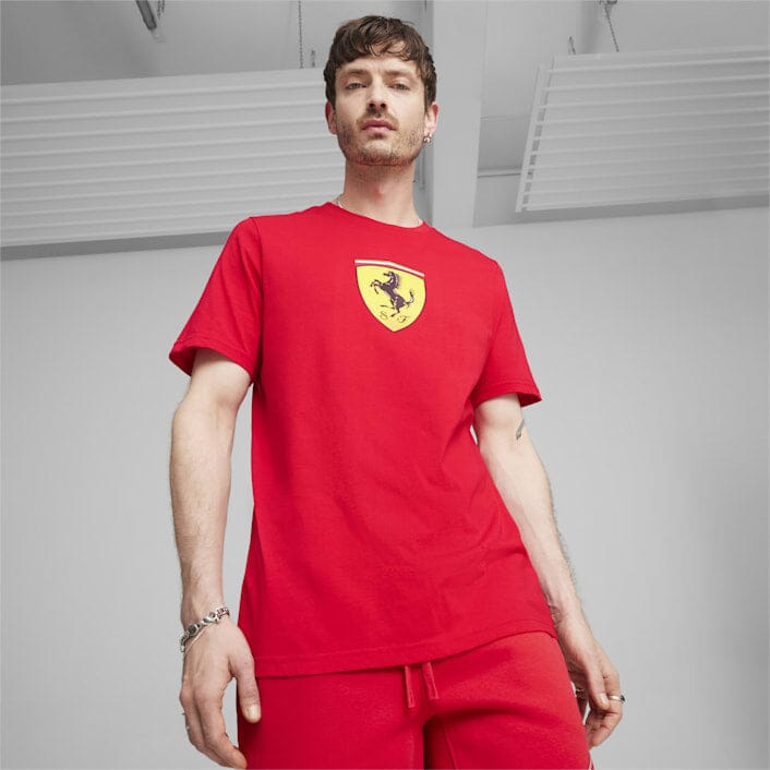 Scuderia Ferrari F1 Men's Puma Large Shield T-Shirt -Red/Yellow T-shirts Scuderia Ferrari
