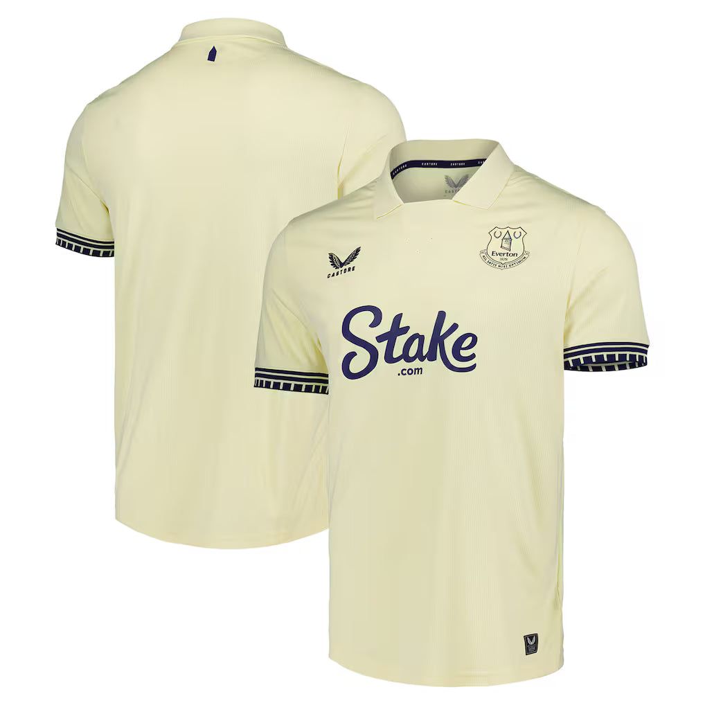 Everton Football Men's Away T-Shirt - Pastel Yellow T-shirts Castore Football