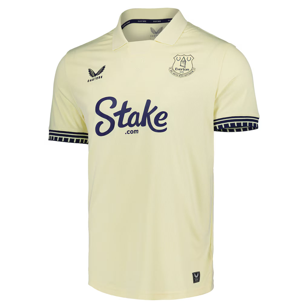 Everton Football Men's Away T-Shirt - Pastel Yellow T-shirts Castore Football