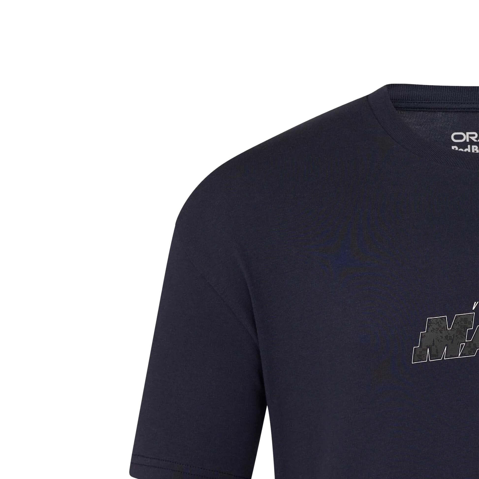Red Bull Racing Max Verstappen Small Logo Front Tee - Navy