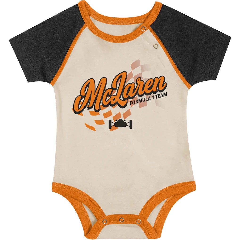 McLaren F1 x Outerstuff Infant Finish Line Bib and Bootie Set - New Born Onesie McLaren-Castore