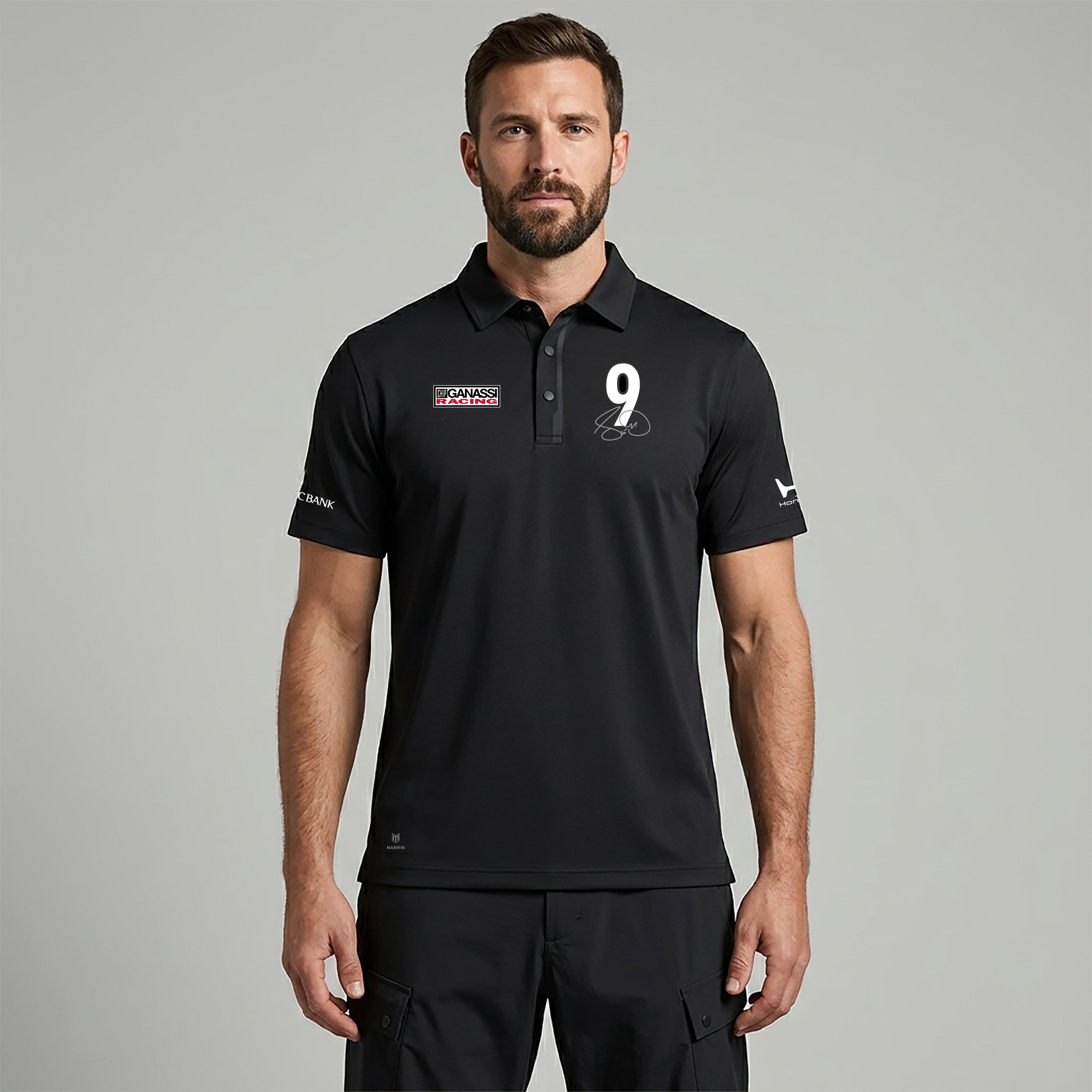 Chip Ganassi Racing Indy Men's Scott Dixon Timeless Polo Shirt - Black Polos Chip Ganassi Racing