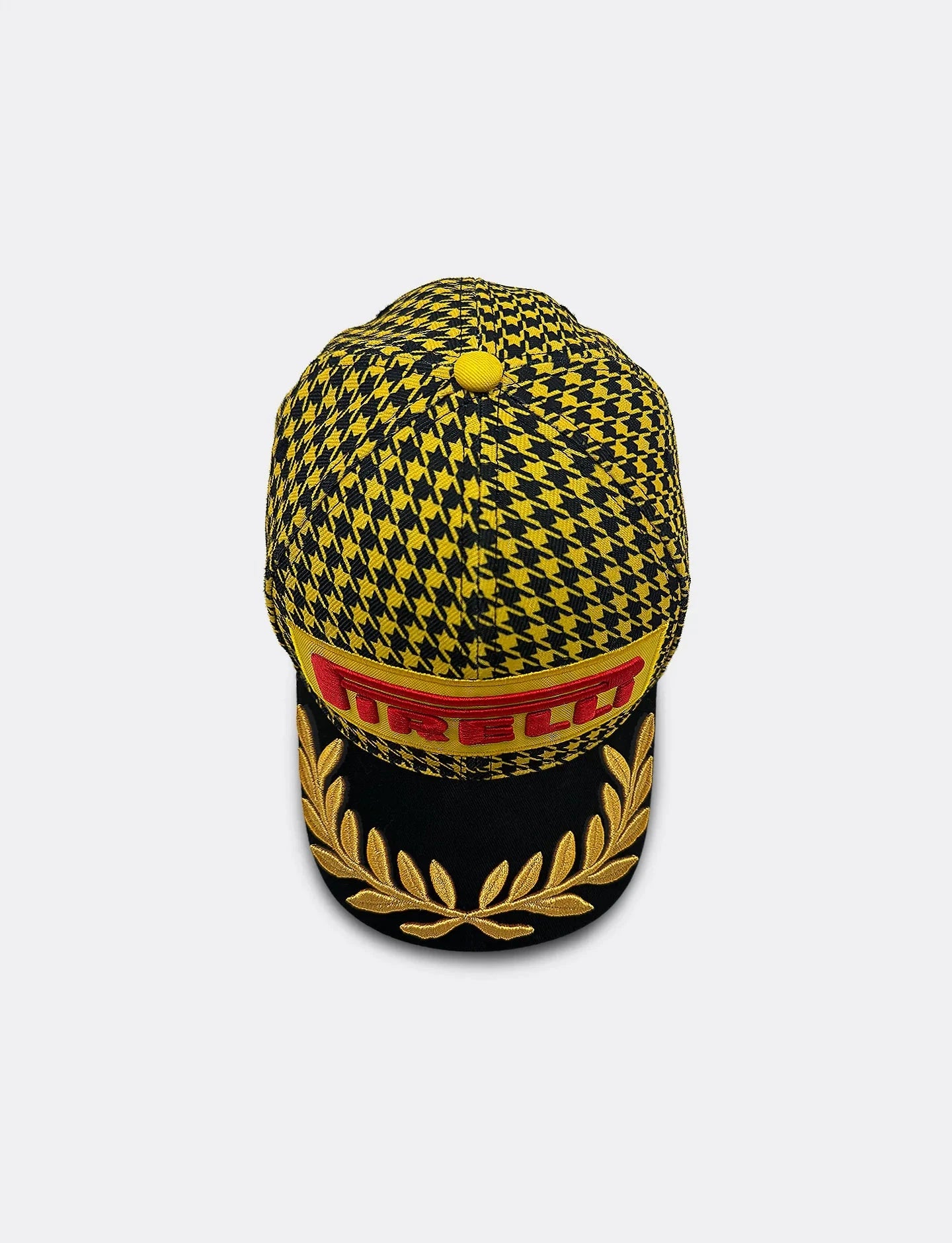 Pirelli Podium Special Edition Great Britain Silverstone GP 1st Place Hat - Houndstooth Yellow/Black Hats Pirelli