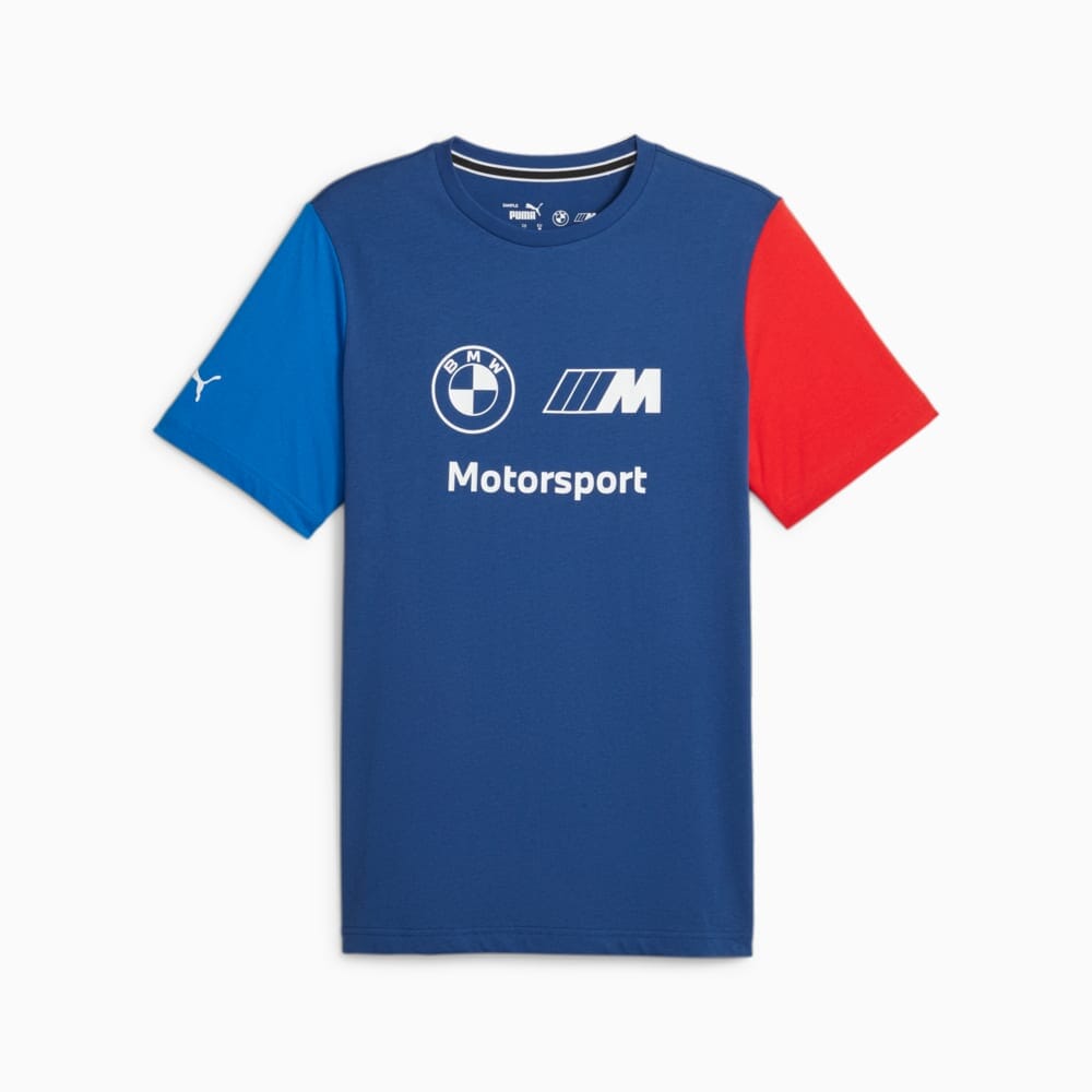 BMW M Motorsport Puma Essentials Logo T-Shirt - Blue/Orange/Blue-M/Black T-shirts BMW Motorsports S Blue-M