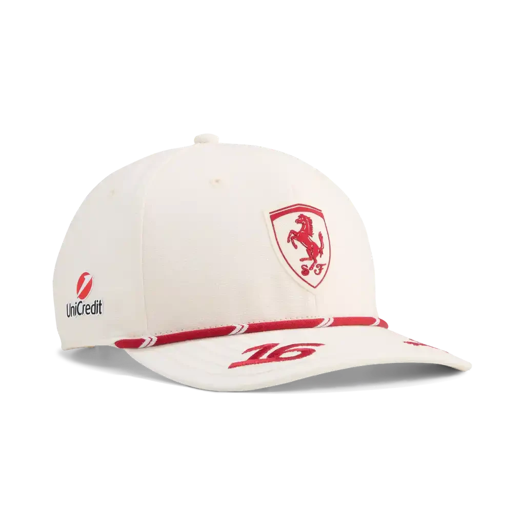 Scuderia Ferrari F1 2026 Charles Leclerc SE Monaco GP Hat - Frosted Ivory Hats Scuderia Ferrari