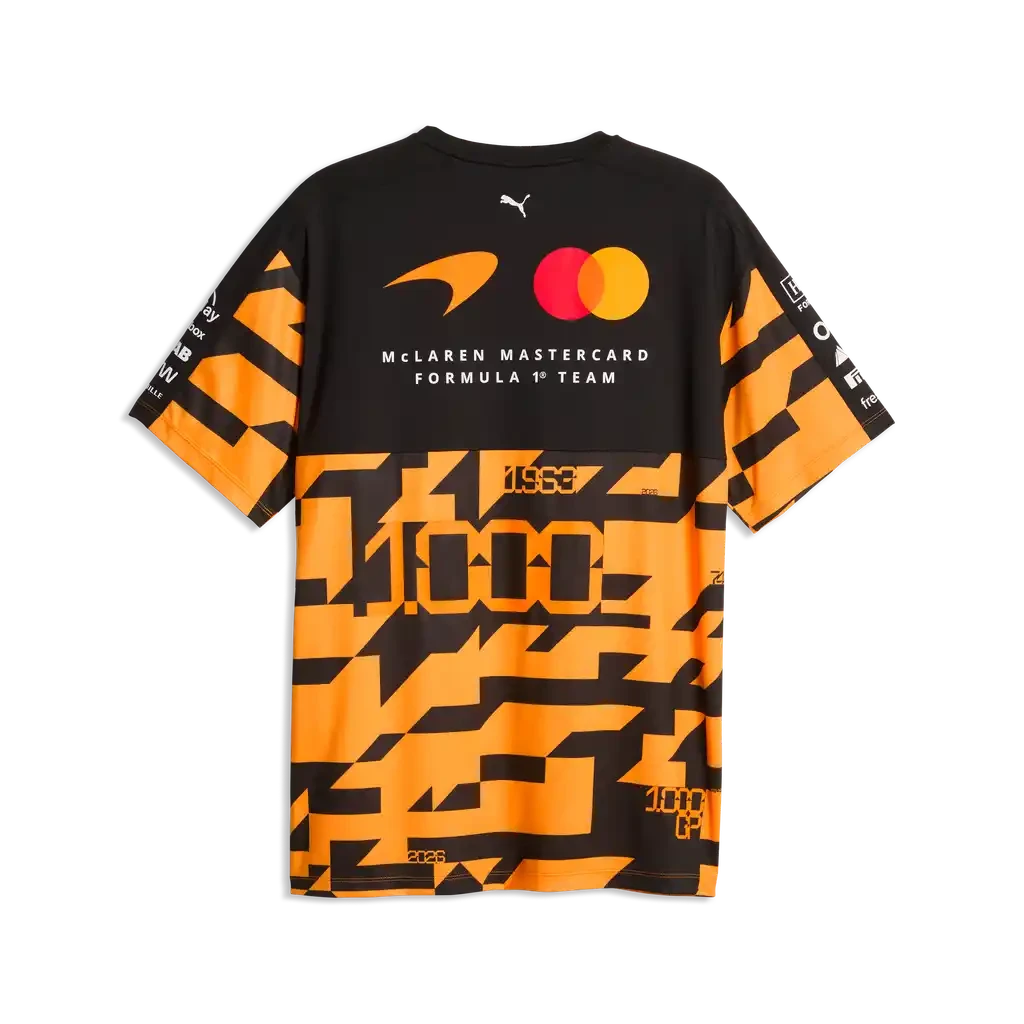 McLaren Racing F1 Special Edition Miami GP 1,000th Race Team T-Shirt - Papaya T-shirts McLaren-Castore