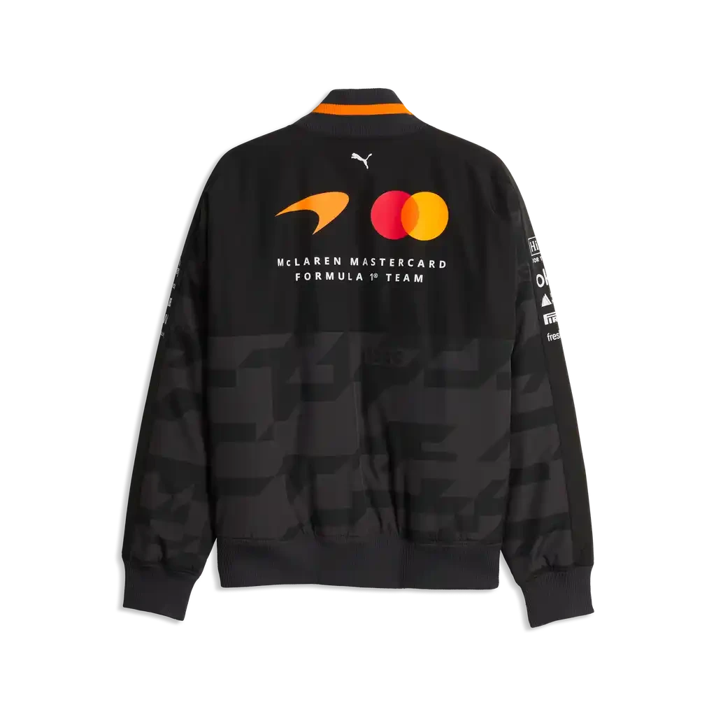 McLaren Racing F1 Special Edition Miami GP 1,000th Race Team Bomber Jacket - Puma Black Jackets McLaren-Castore