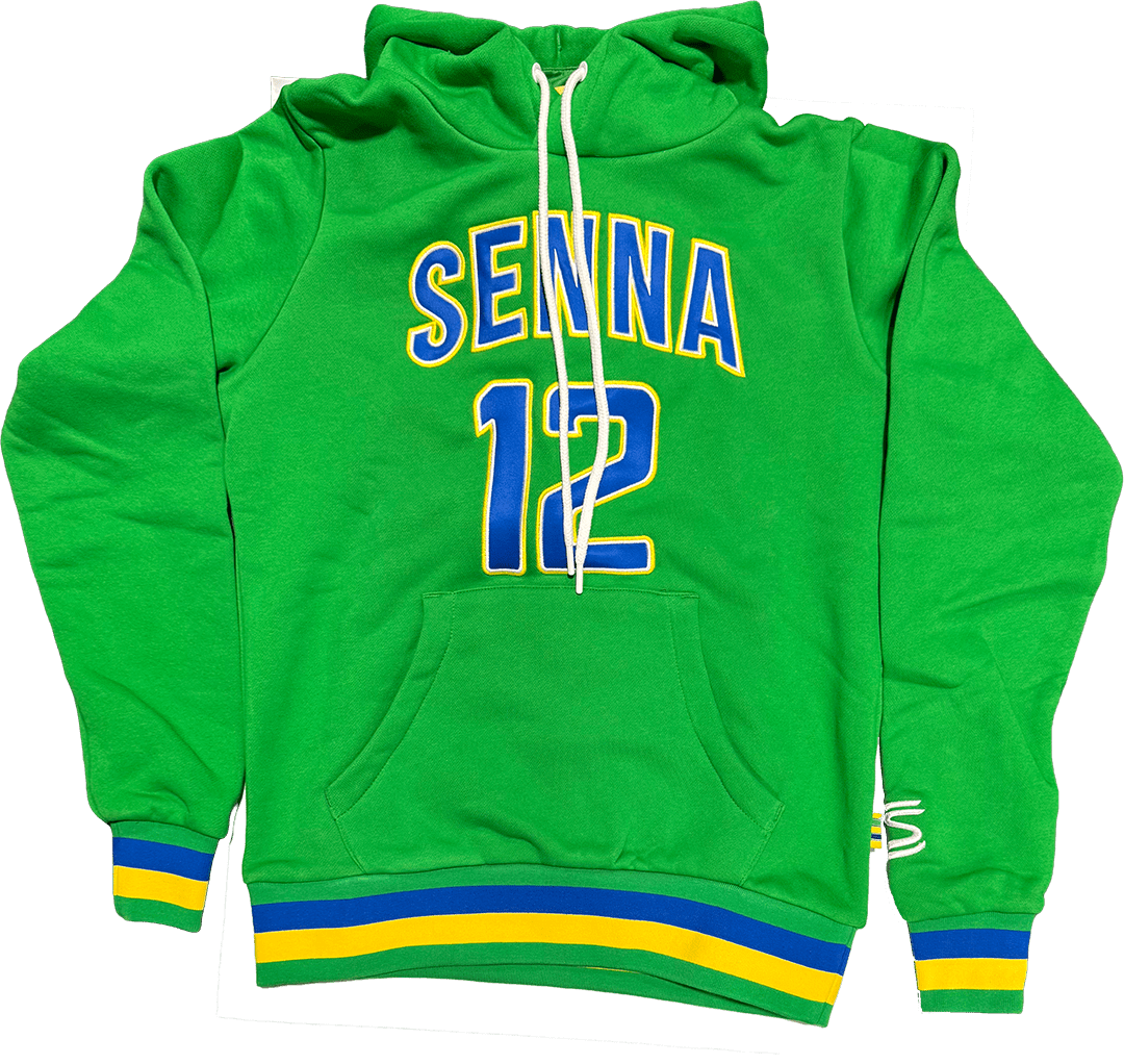Ayrton Senna F1 Collegiate Hoodie - Blue/Green Hoodies Ayrton Senna XS Green