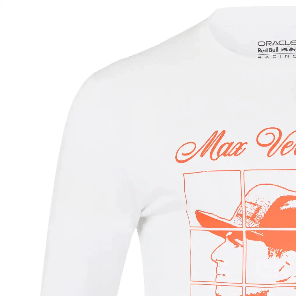 Red Bull Racing F1 Max Verstappen Long Sleeve Puzzle T-Shirt - White T-shirts Red Bull Racing