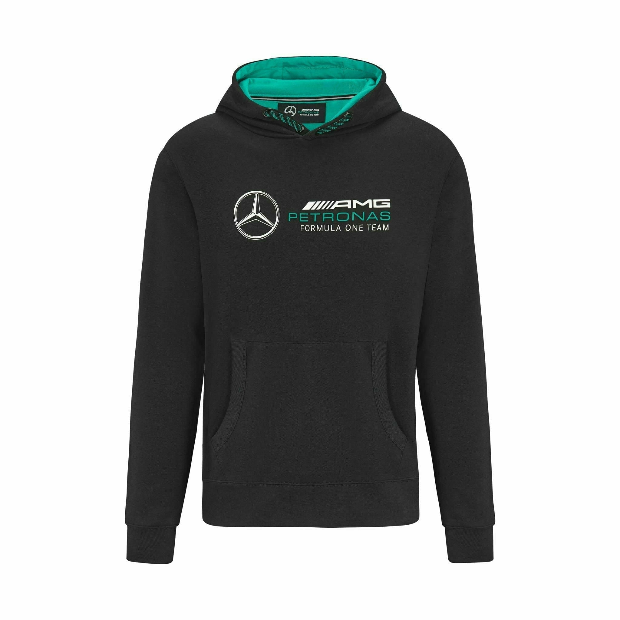 Mercedes Benz AMG Petronas F1 Unisex Logo Hooded Sweatshirt -Black/Gray Hoodies Dark Slate Gray