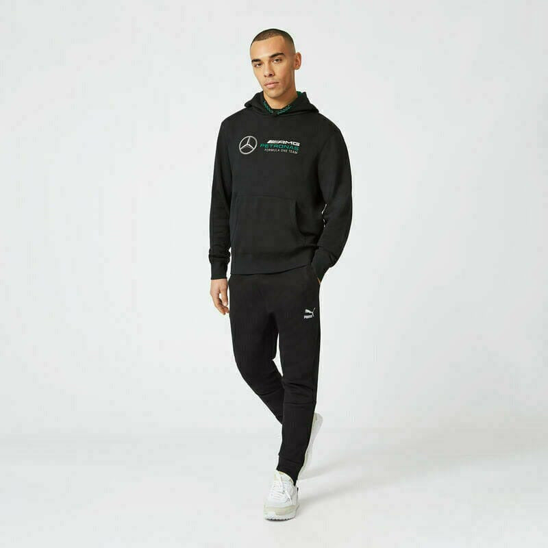 Mercedes Benz AMG Petronas F1 Unisex Logo Hooded Sweatshirt -Black/Gray Hoodies Lavender