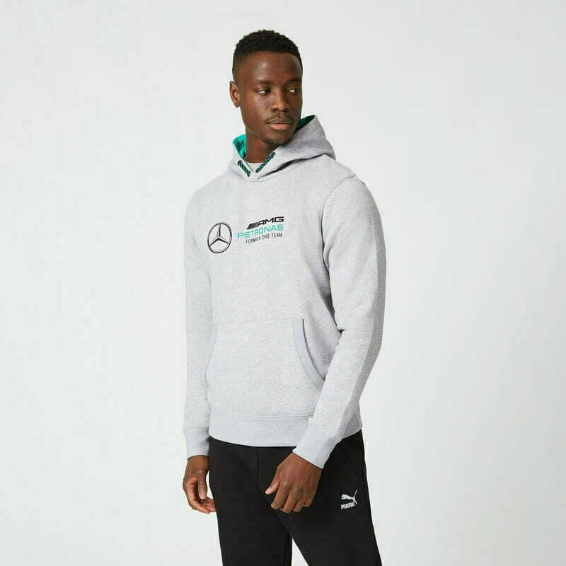 Mercedes Benz AMG Petronas F1 Unisex Logo Hooded Sweatshirt -Black/Gray Hoodies Lavender