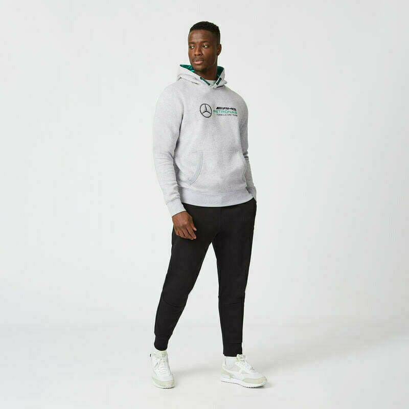 Mercedes Benz AMG Petronas F1 Unisex Logo Hooded Sweatshirt -Black/Gray Hoodies Lavender