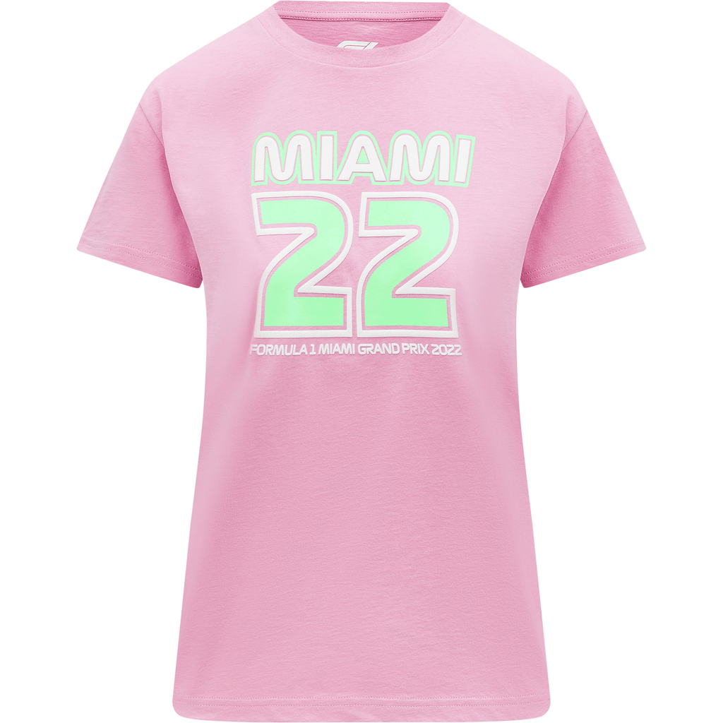 Formula 1 Tech Collection F1 Miami GP Women's Pastel T-Shirt- Pink/Yellow T-shirts Thistle