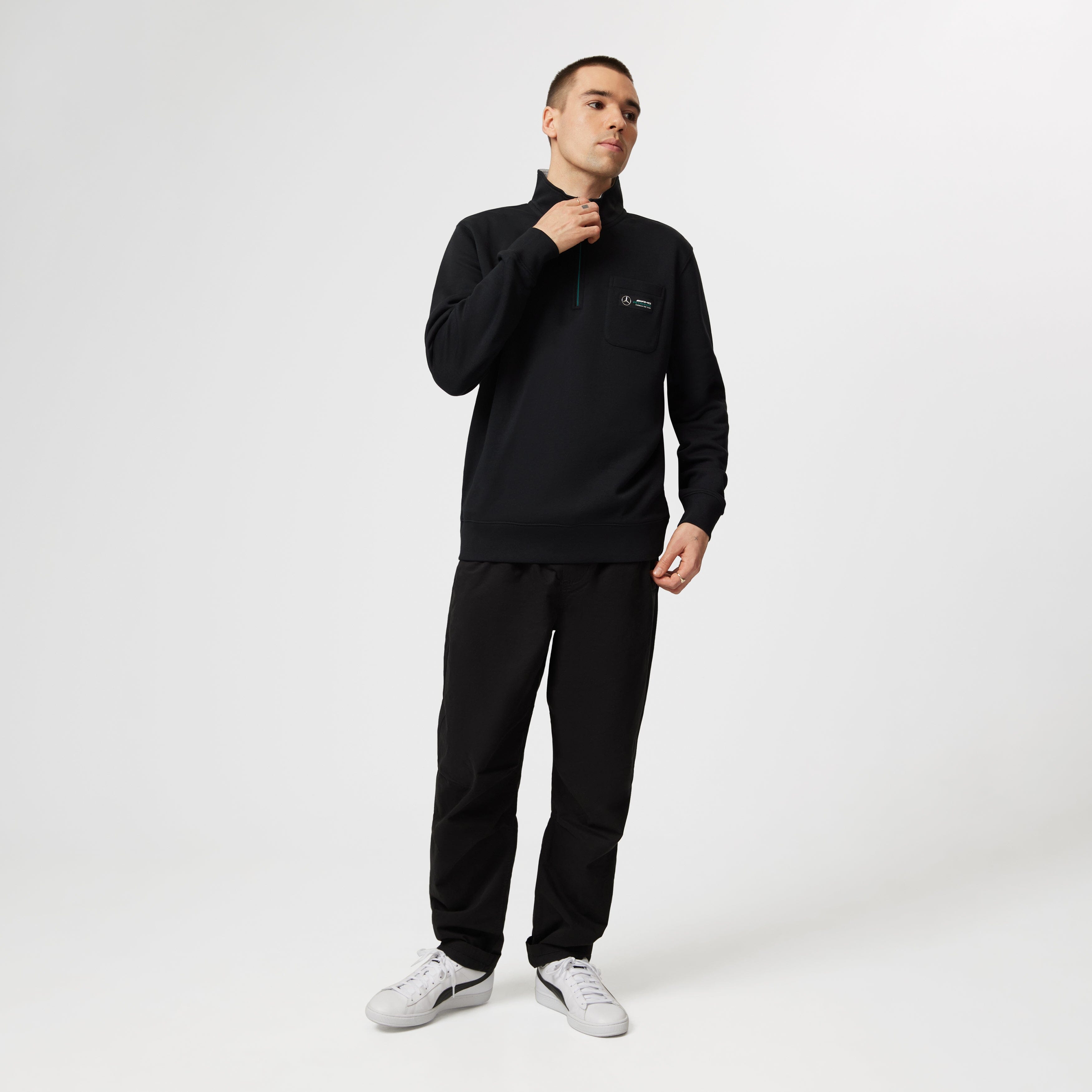 Mercedes AMG Petronas F1 1/4 Zip Sweatshirt- Black Sweatshirt Mercedes AMG Petronas