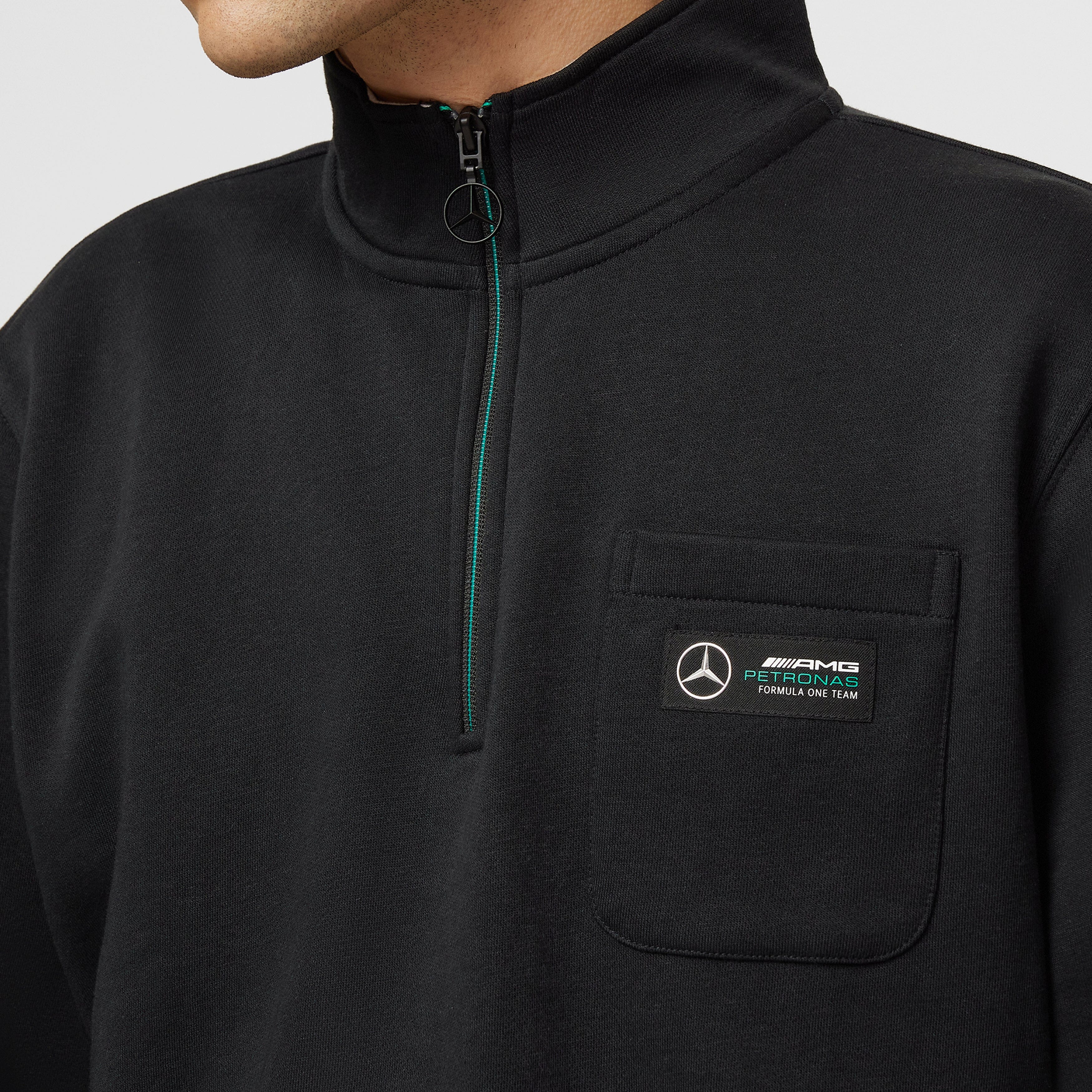 Mercedes AMG Petronas F1 1/4 Zip Sweatshirt- Black Sweatshirt Mercedes AMG Petronas