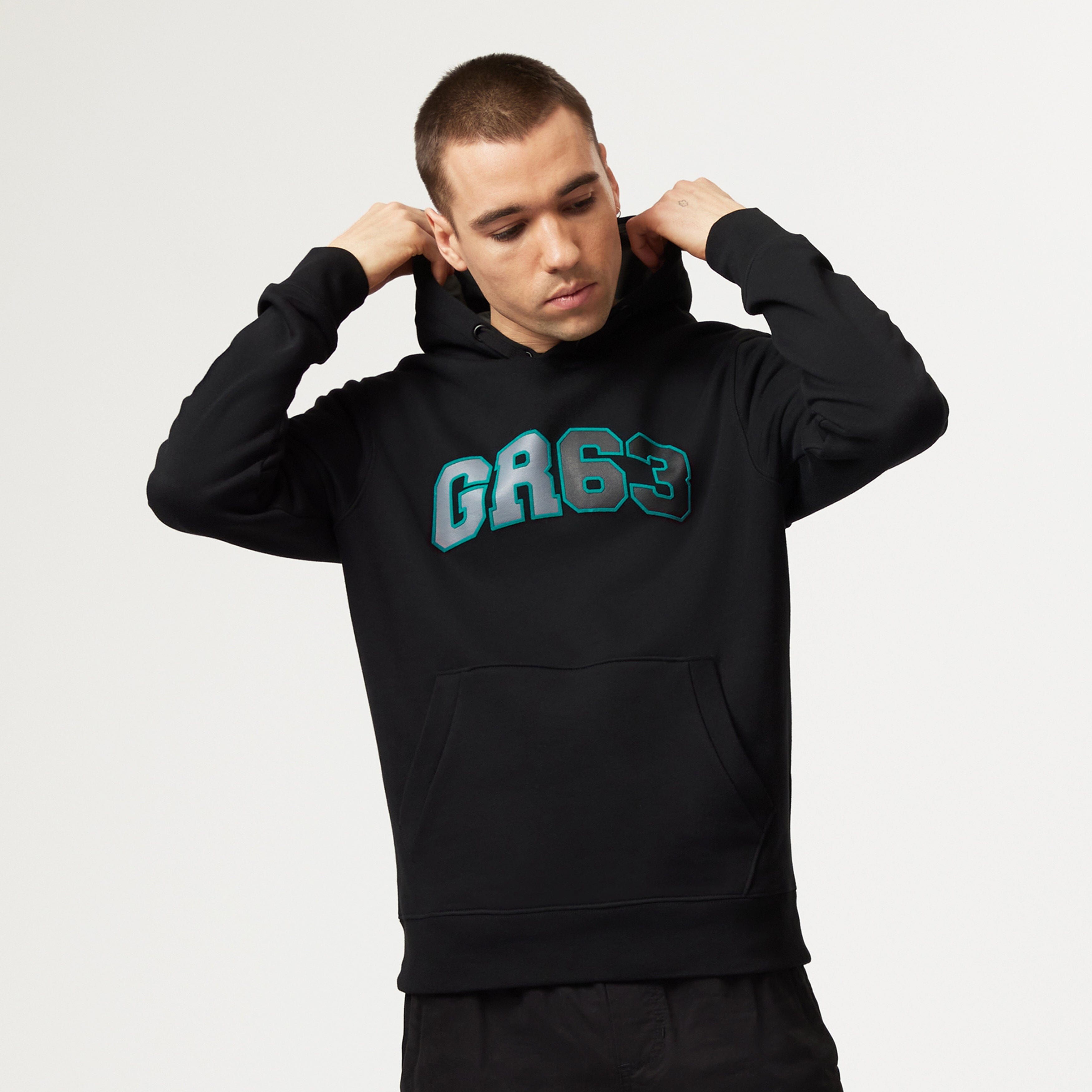 Mercedes AMG Petronas F1 George Russell Hooded Sweatshirt - Black/Blue Hoodies Mercedes AMG Petronas