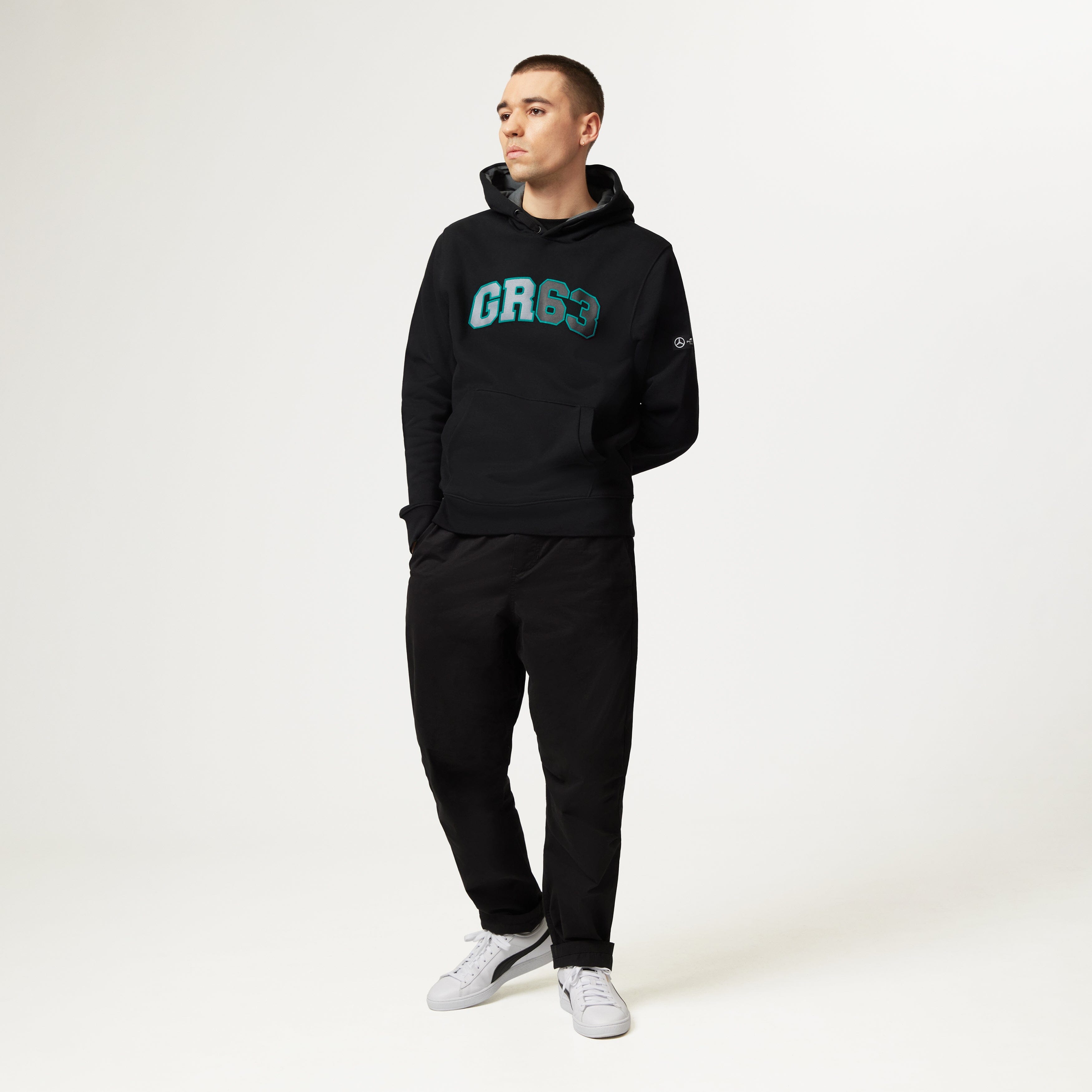 Mercedes AMG Petronas F1 George Russell Hooded Sweatshirt - Black/Blue Hoodies Mercedes AMG Petronas