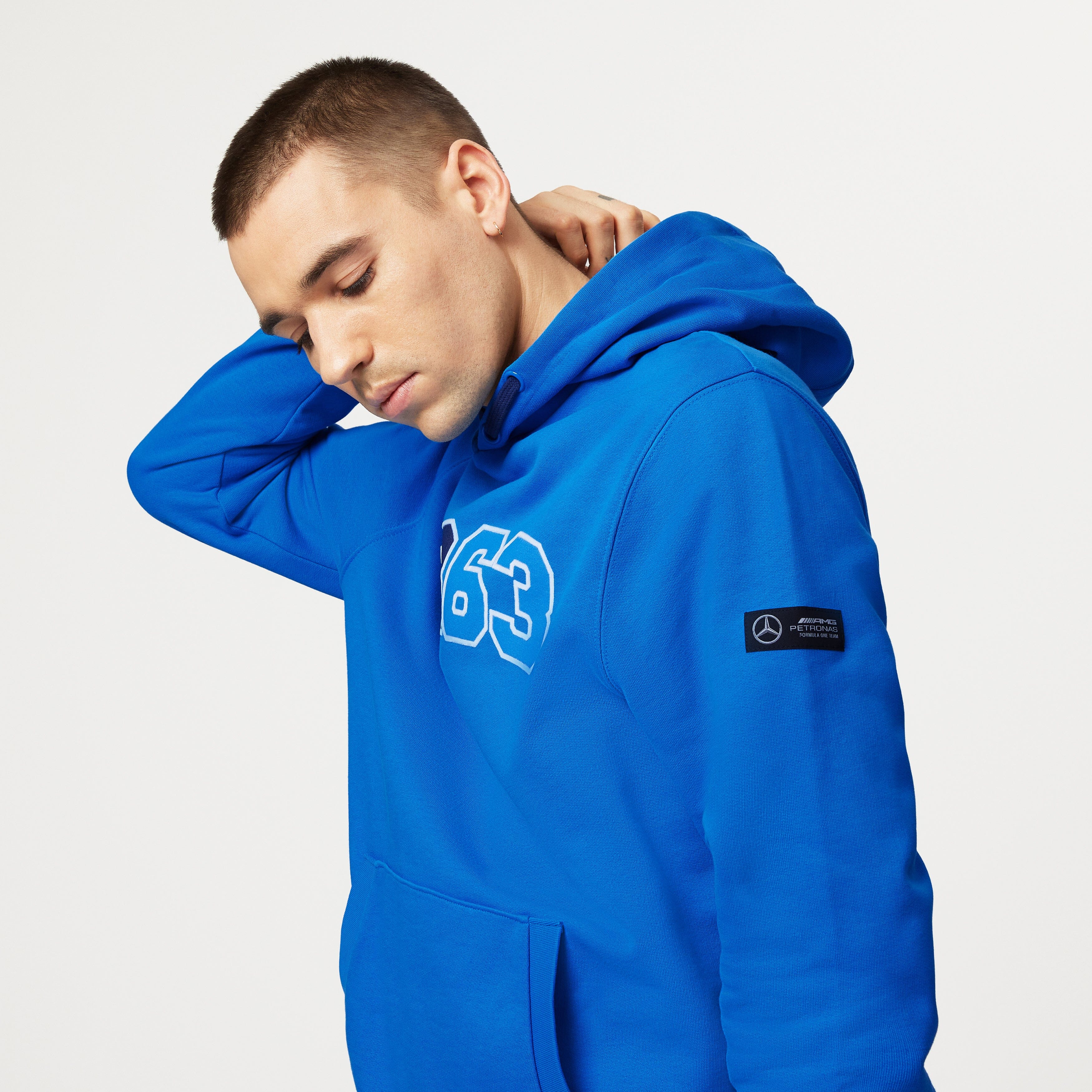 Mercedes AMG Petronas F1 George Russell Hooded Sweatshirt - Black/Blue Hoodies Mercedes AMG Petronas