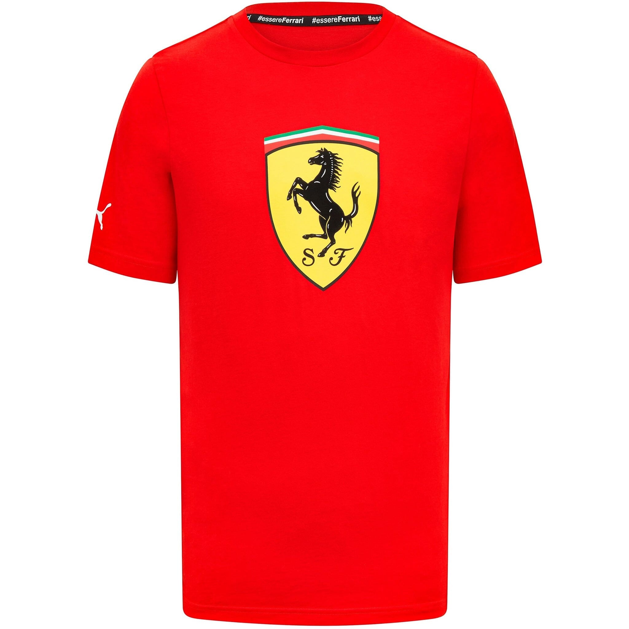 Scuderia Ferrari F1 Men's Puma Large Shield T-Shirt -Black/Red T-shirts Scuderia Ferrari XS Red