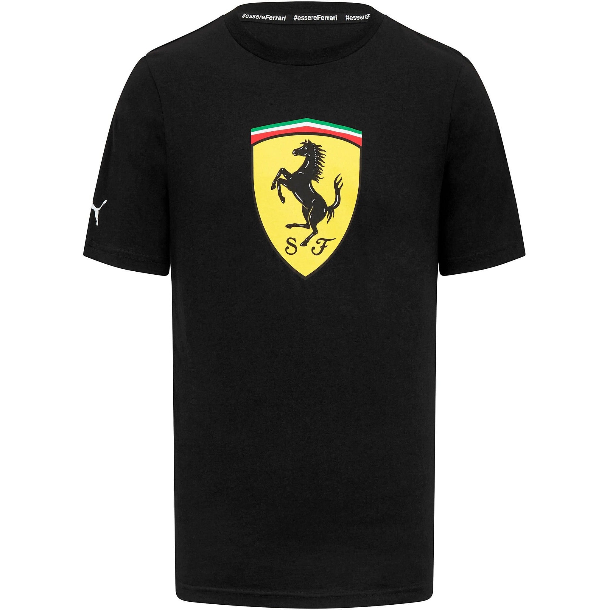 Scuderia Ferrari F1 Men's Puma Large Shield T-Shirt -Black/Red T-shirts Scuderia Ferrari XS Black
