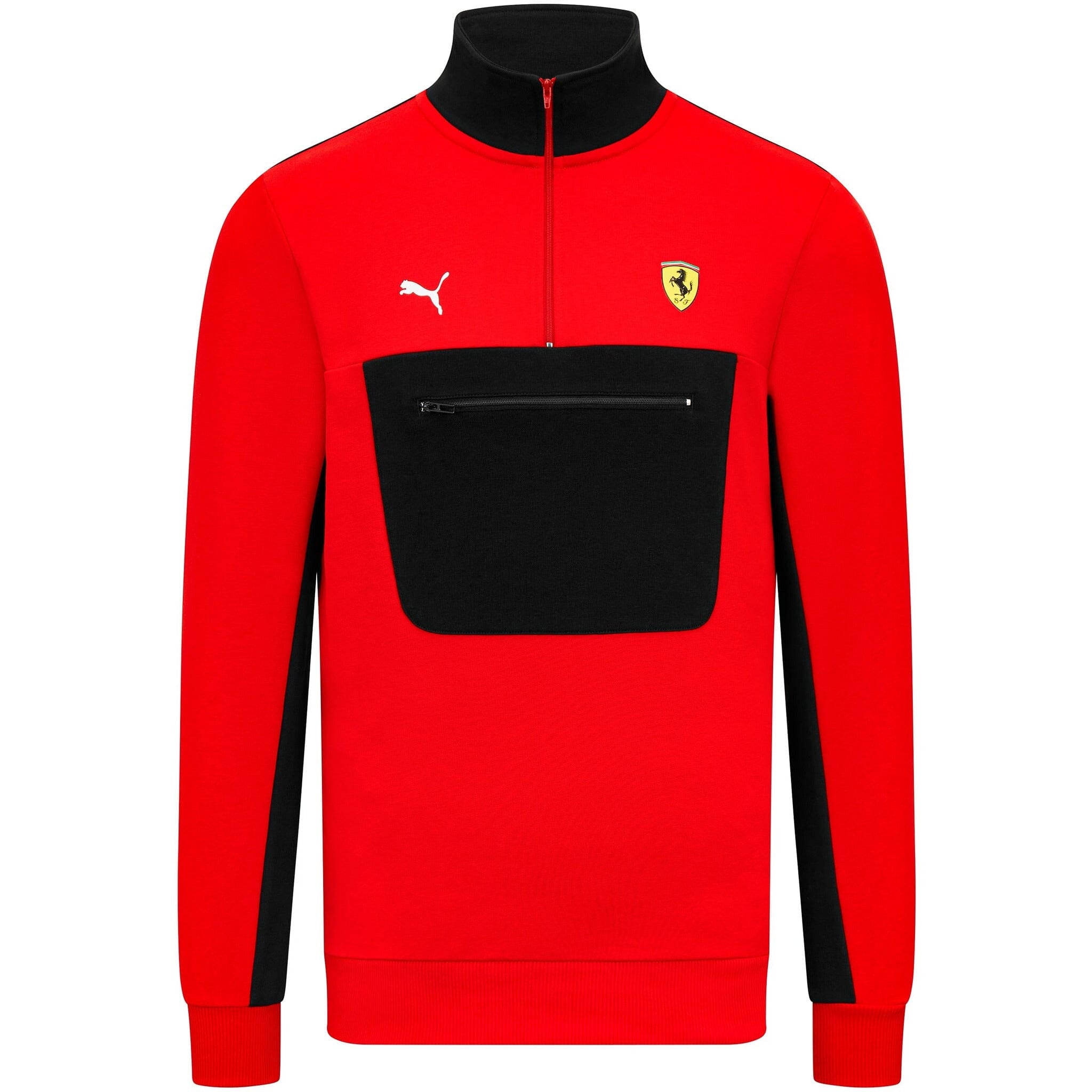 Scuderia Ferrari F1 Men's Puma 1/4 Zip Sweater - Red/Black Sweaters Scuderia Ferrari XS Red