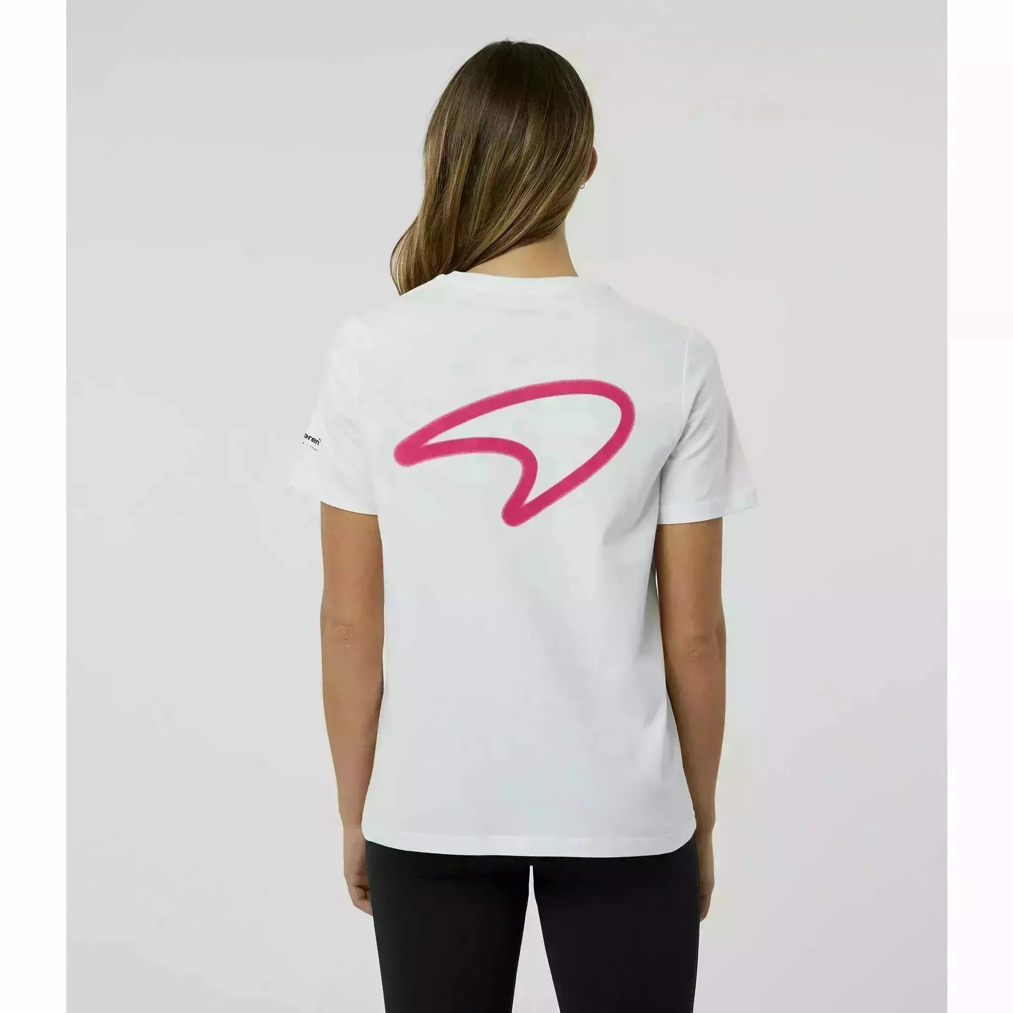McLaren F1 Women's Miami Neon Graphic T-Shirt-White/Vice Blue/Beetroot Purple/Crystal Rose T-shirts Light Gray