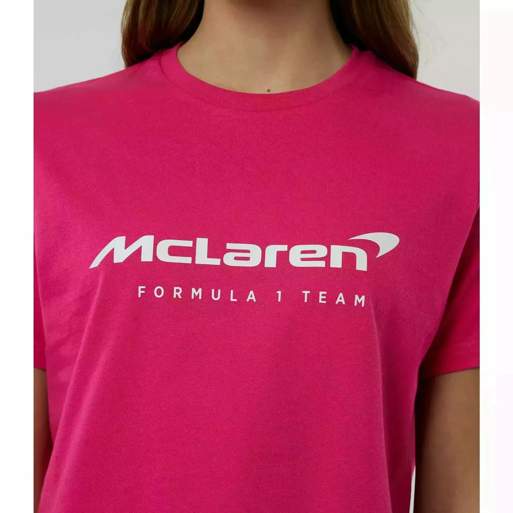 McLaren F1 Women's Miami Neon Logo T-Shirt -Beetroot Purple/Black T-shirts Maroon
