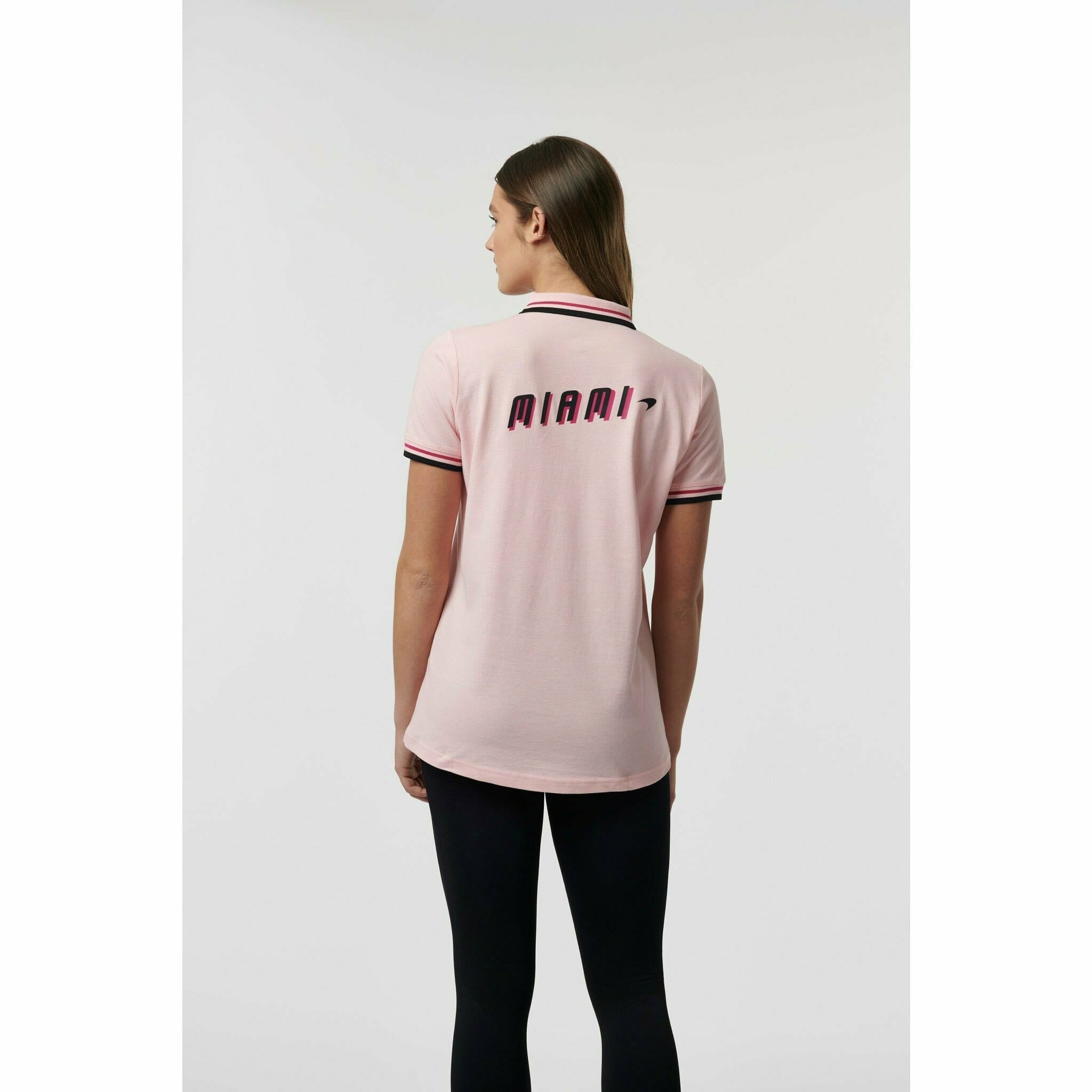 McLaren F1 Women's Miami Graphic Polo Shirt-Crystal Rose Polos Light Gray