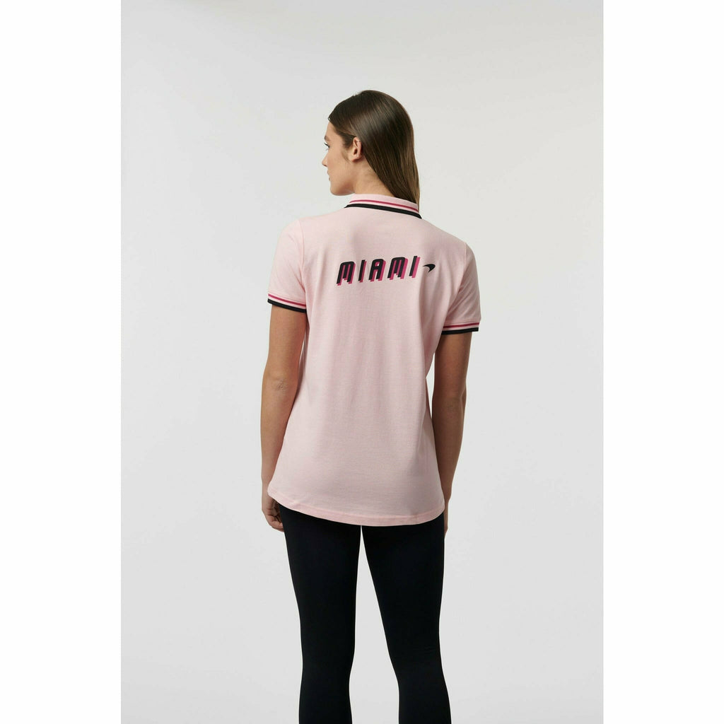 McLaren F1 Women's Miami Graphic Polo Shirt-Crystal Rose Polos Light Gray