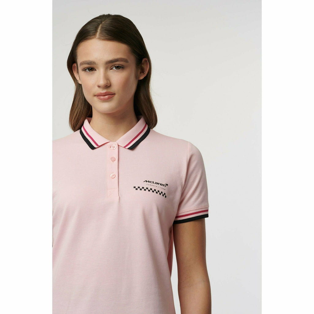 McLaren F1 Women's Miami Graphic Polo Shirt-Crystal Rose Polos Light Gray