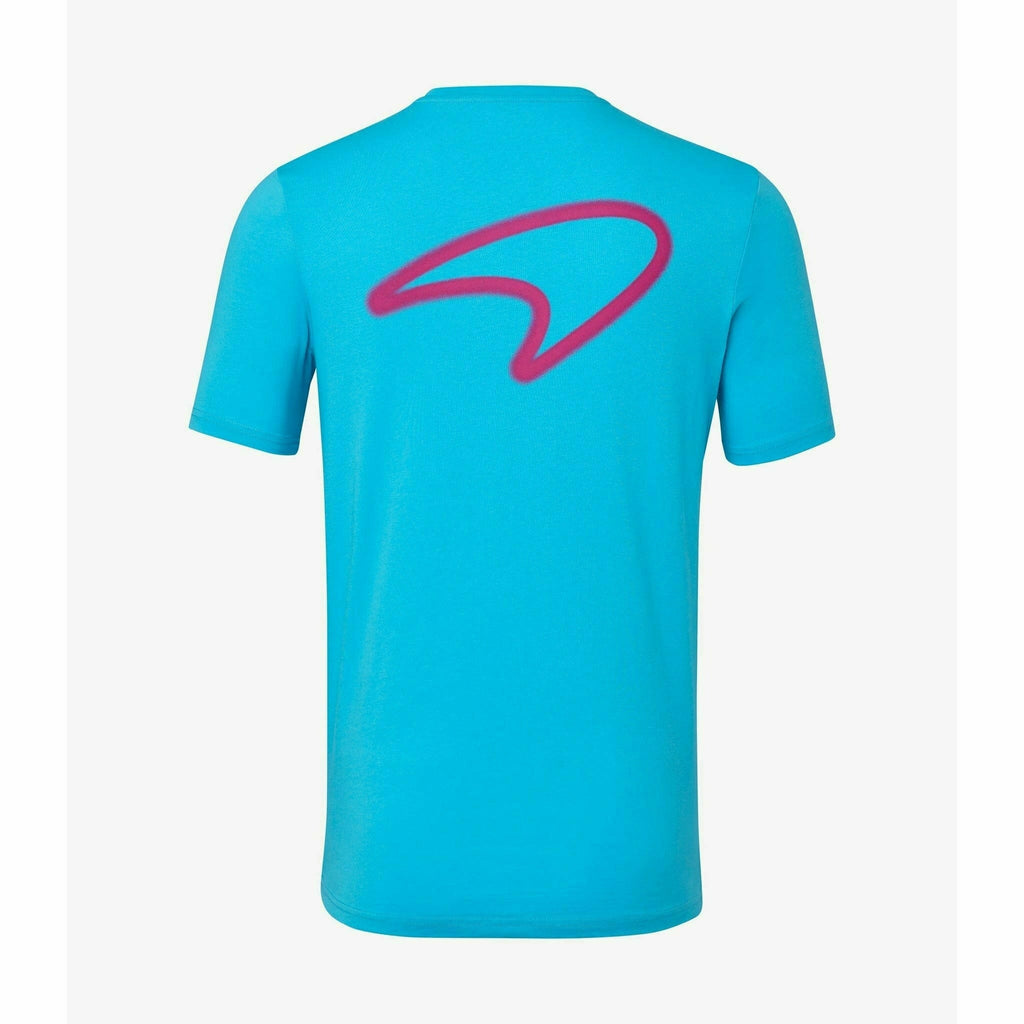 McLaren F1 Women's Miami Neon Graphic T-Shirt-White/Vice Blue/Beetroot Purple/Crystal Rose T-shirts Dark Turquoise