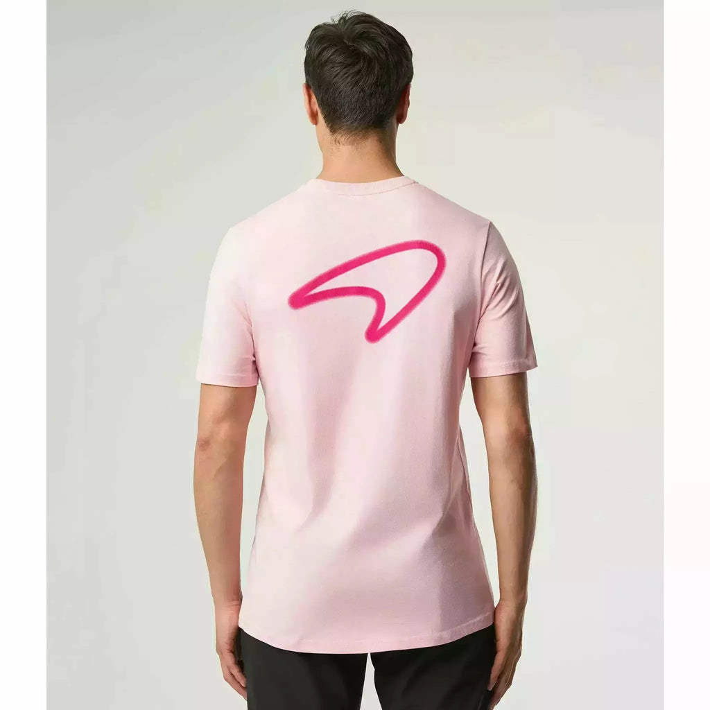 McLaren F1 Men's Miami Neon Graphic T-Shirt-Black/White/Vice Blue/Beetroot Purple/Crystal Rose/Aqua Sky T-shirts Light Gray