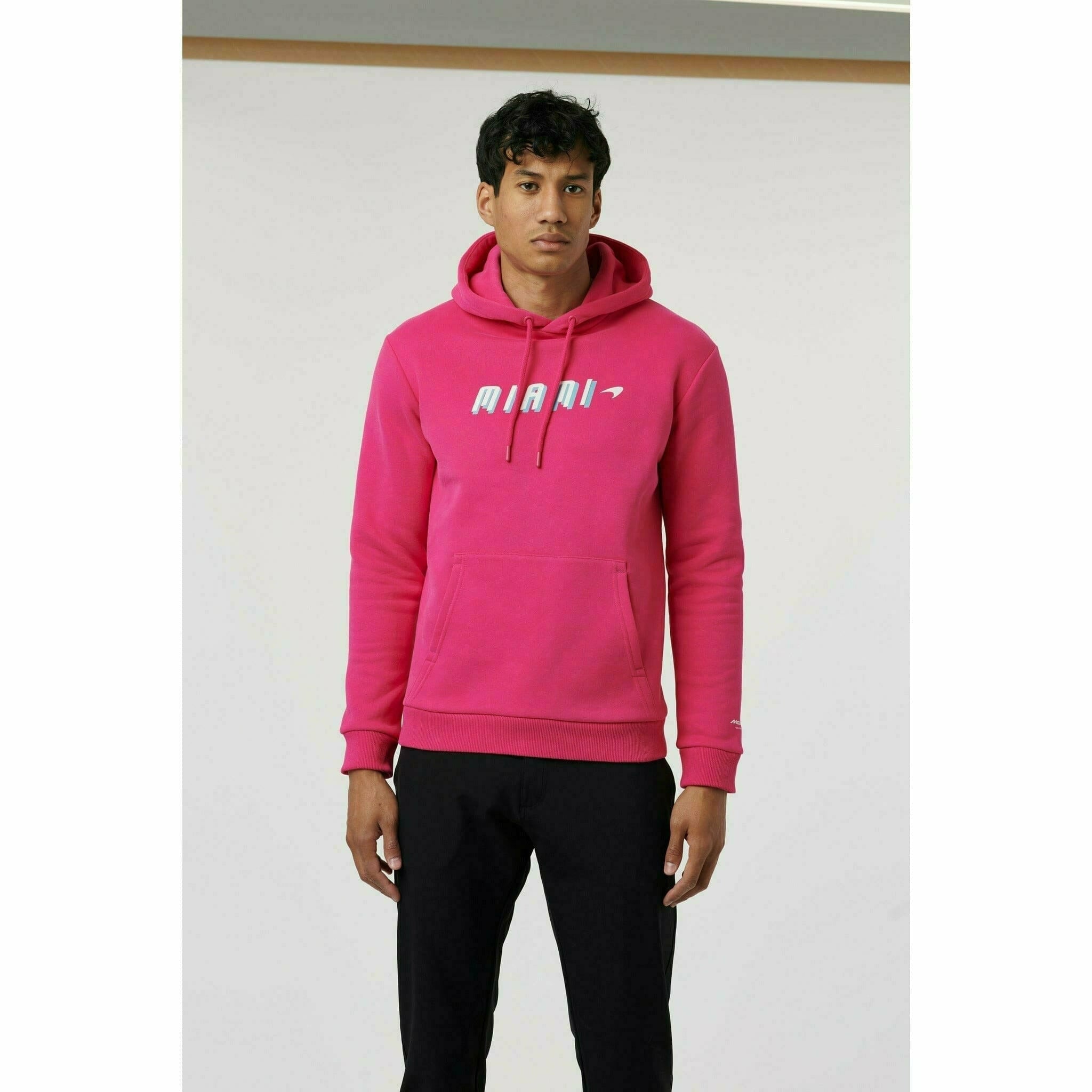 McLaren F1 Men's Miami Neon Graphic Hoodie -Black/White/Vice Blue/Beetroot Purple Hoodies Light Gray